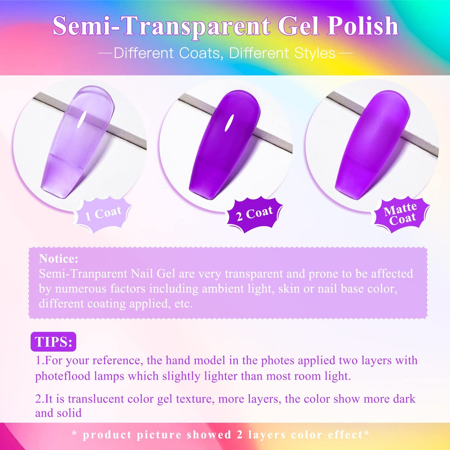 MTSSII Jelly Gel Nail Polish Translucent Neon Nail Polish Hot Pink Blue Purple Rainbow Neon Yellow Green Orange Gel Polish See Through Nail Trend Gel Soak Off UV LED Nail Art Manicure Kit