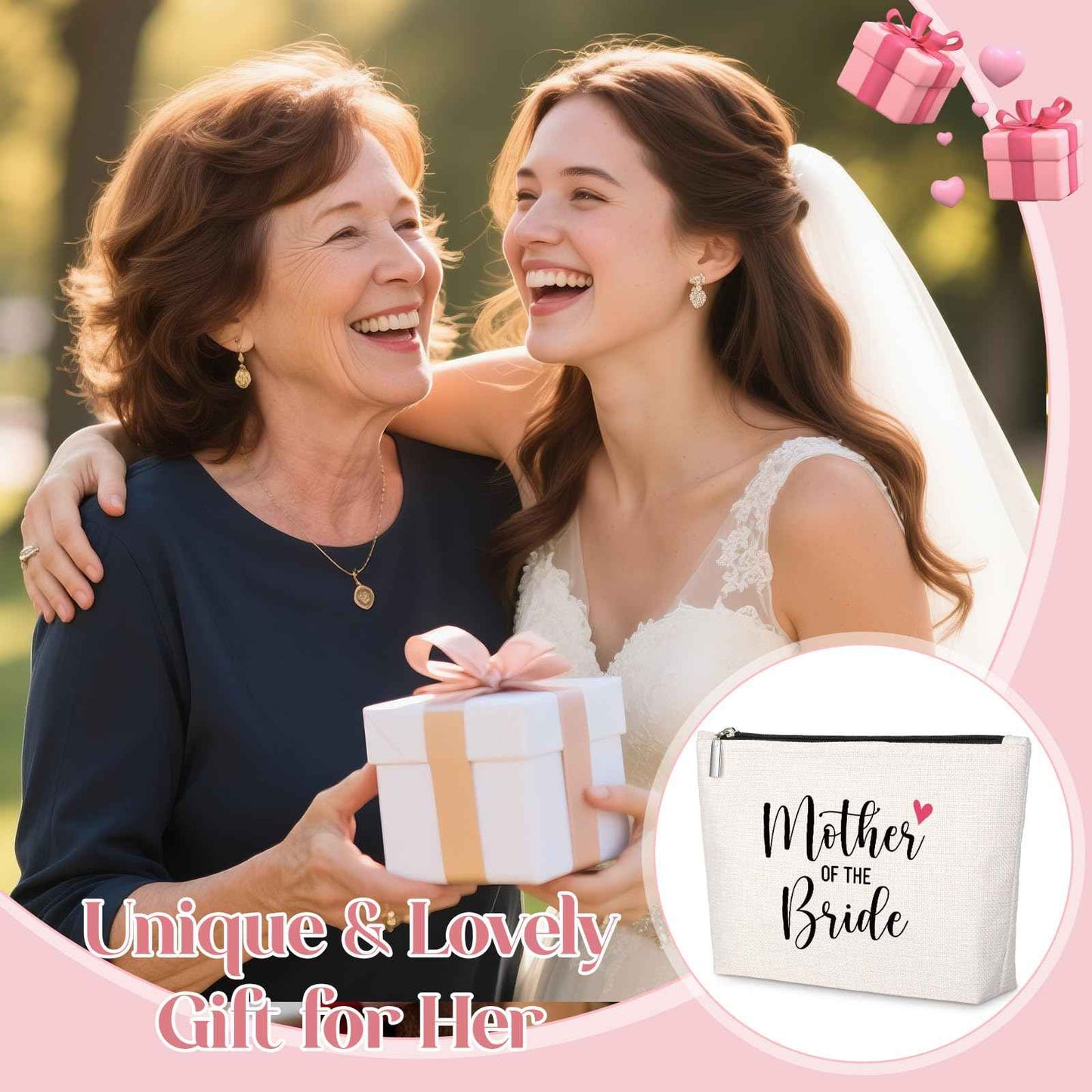 GevGuxLuo Mother of The Bride Gifts Wedding Gift Marriage Gifts Makeup Bag