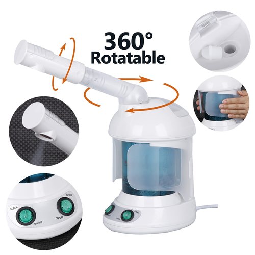 Saicool 3 in 1 Facial Steamer, Hair Steamer, Air Humidifier Hot Mist Moisturizing Hydration System, Portable Facial Atomizer Spa for Personal Care Use at Home Salon