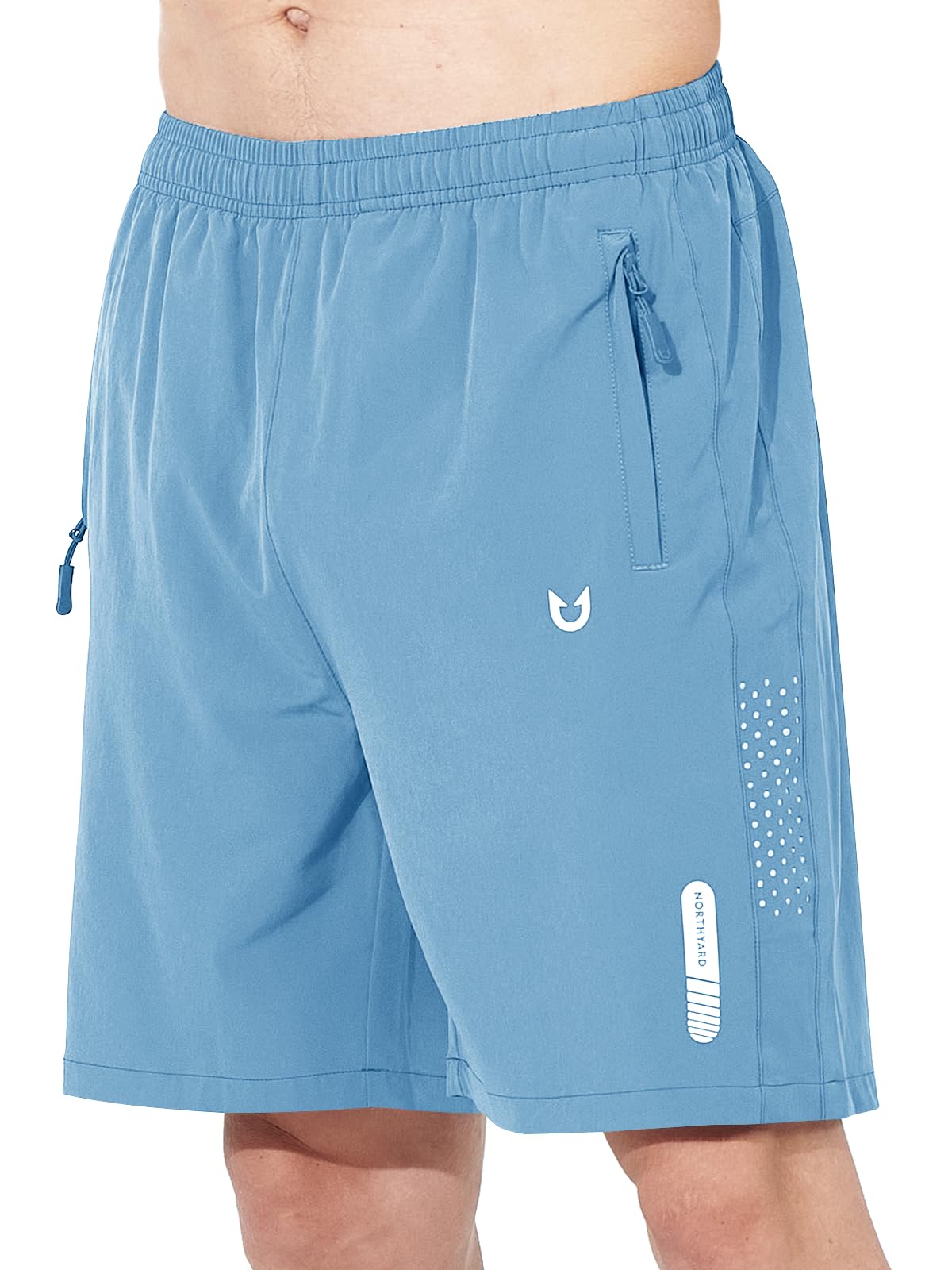 NORTHYARD Men's Athletic Running Shorts Quick Dry Workout Shorts 7"/ 5"/ 9" Lightweight Sports Gym Basketball Shorts Hiking Exercise SkyBlue 3XL