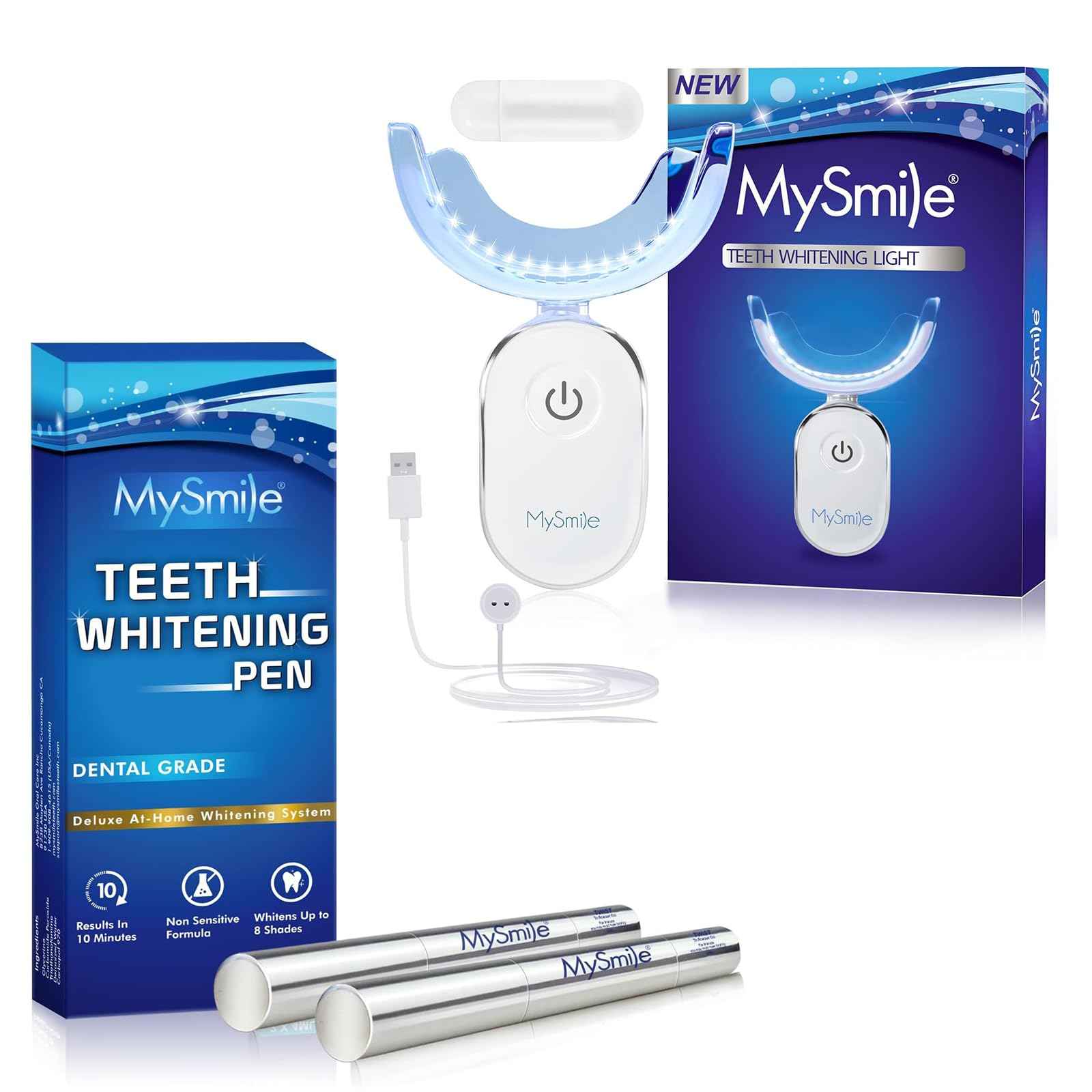MySmile 30+ Treatment Teeth Whitening Pen With Teeth Whitening Accelerator Light Enamel Safe Tooth Whitening Gel for Teeth Sensitive-10 Min Fast Whitening Teeth-Helps to Remove Stains from Coffee, Smo