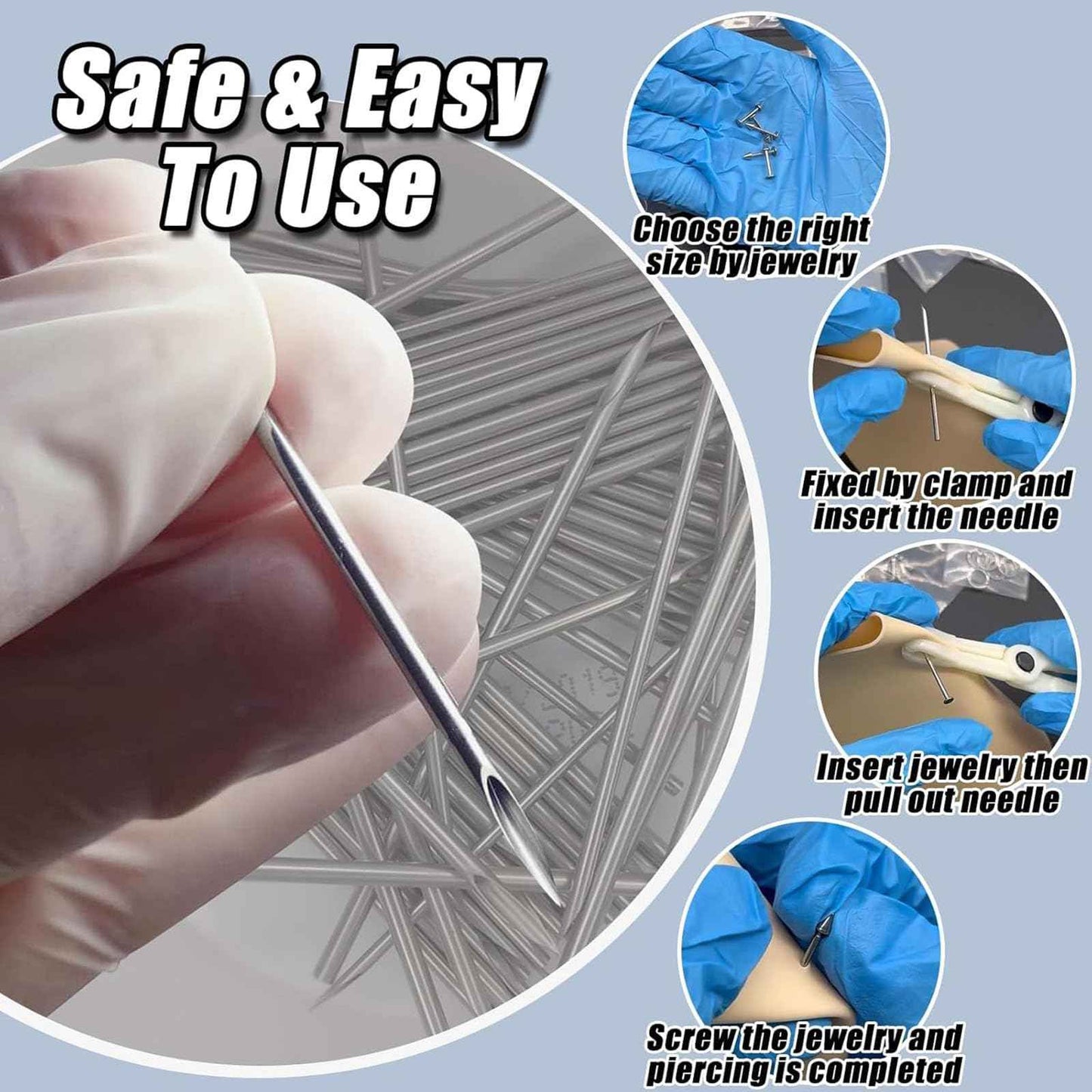 judero Belly Piercing Kit 16Pcs Belly Button Piercing Kit Includes 2Pcs 14G Belly Button Rings 1Piercing Clamp 4Piercing Kits 4Clean Pad 2Piercing Discs 1Marker Pen 2Gloves Piercing Supplies