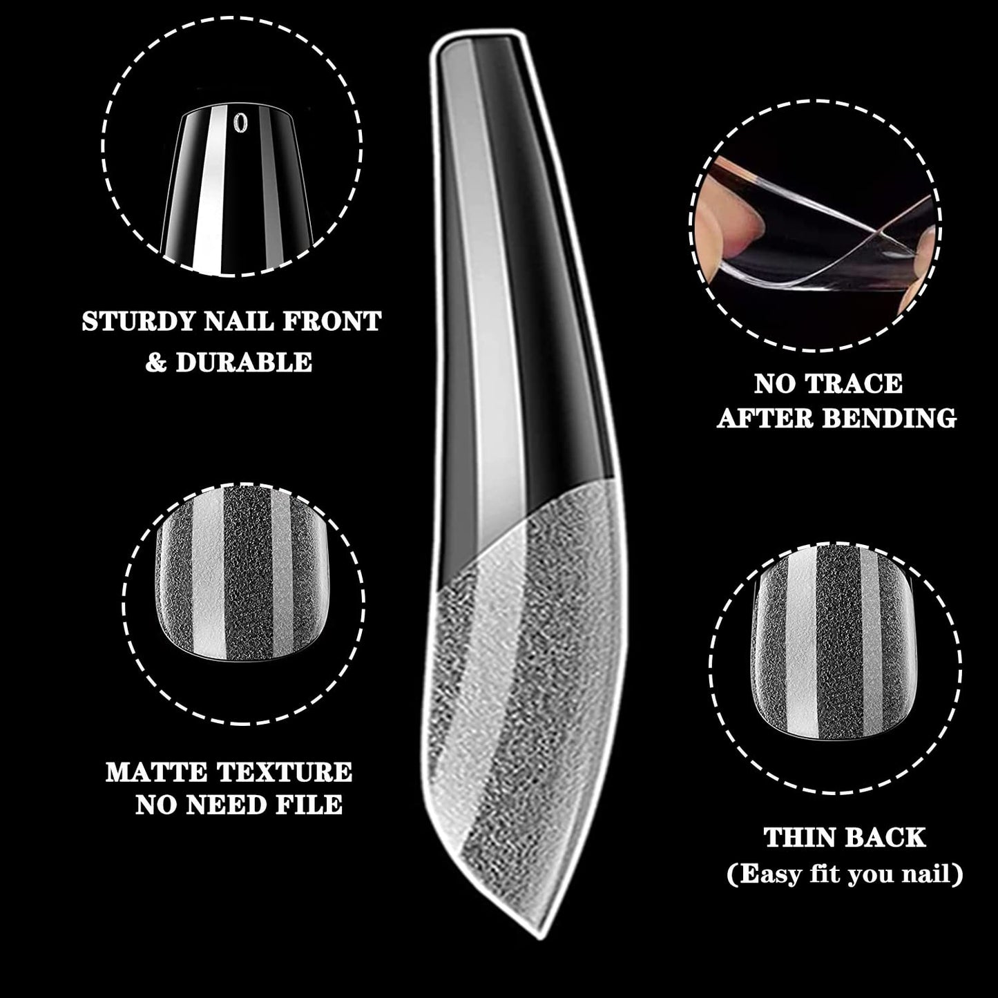 MAGIC ARMOR Coffin Nail Tips - 120pcs Short Coffin Press on Nails Pre-shaped Short Coffin Half Matte Full Cover Acrylic Short Coffin False Nails Gel Nail Tips No Filed For Nail Extension Home, 10 Size