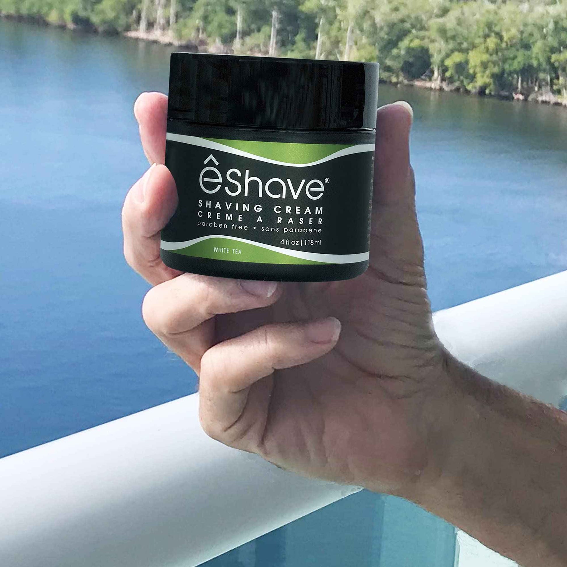 eShave Shaving Cream for Men, White Tea, prevents shaving irritation and razor burn, generates a rich lather for a soft, silky, Smoothest Shave