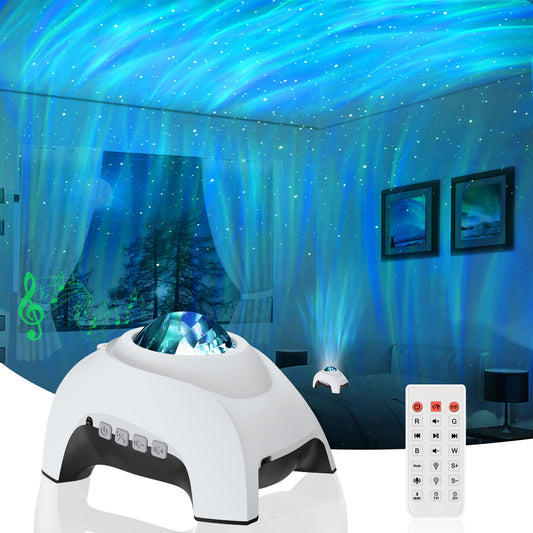 Vinwark Star Projector, Galaxy Projector, Northern Lights Aurora Projector for Bedroom with Music Bluetooth Speaker and White Noise, Starry Night Light Projectors for Kids Adults