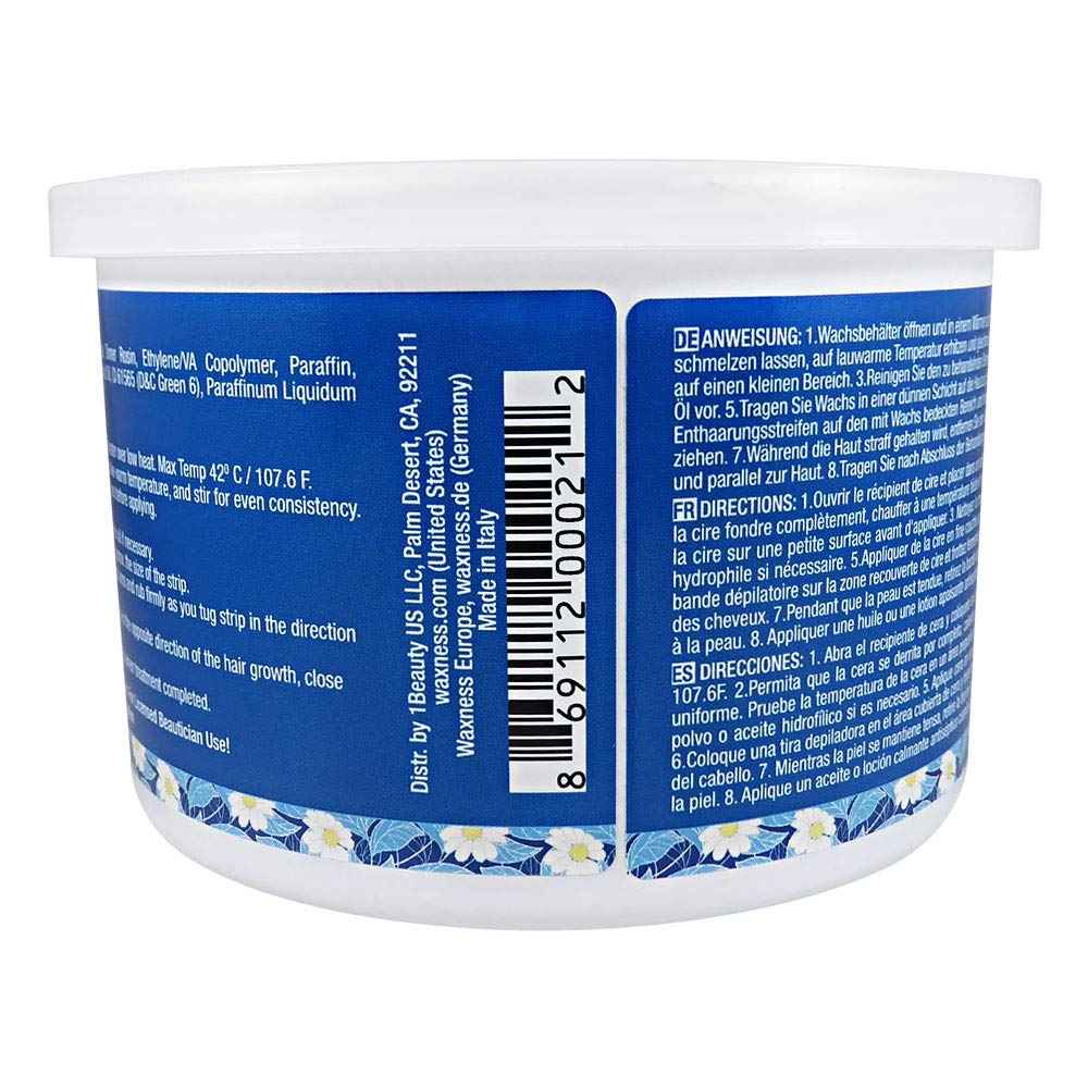Wax Necessities Waxness Azulene Stripless Hard Wax Tin 14 Ounces (Pack of 2)