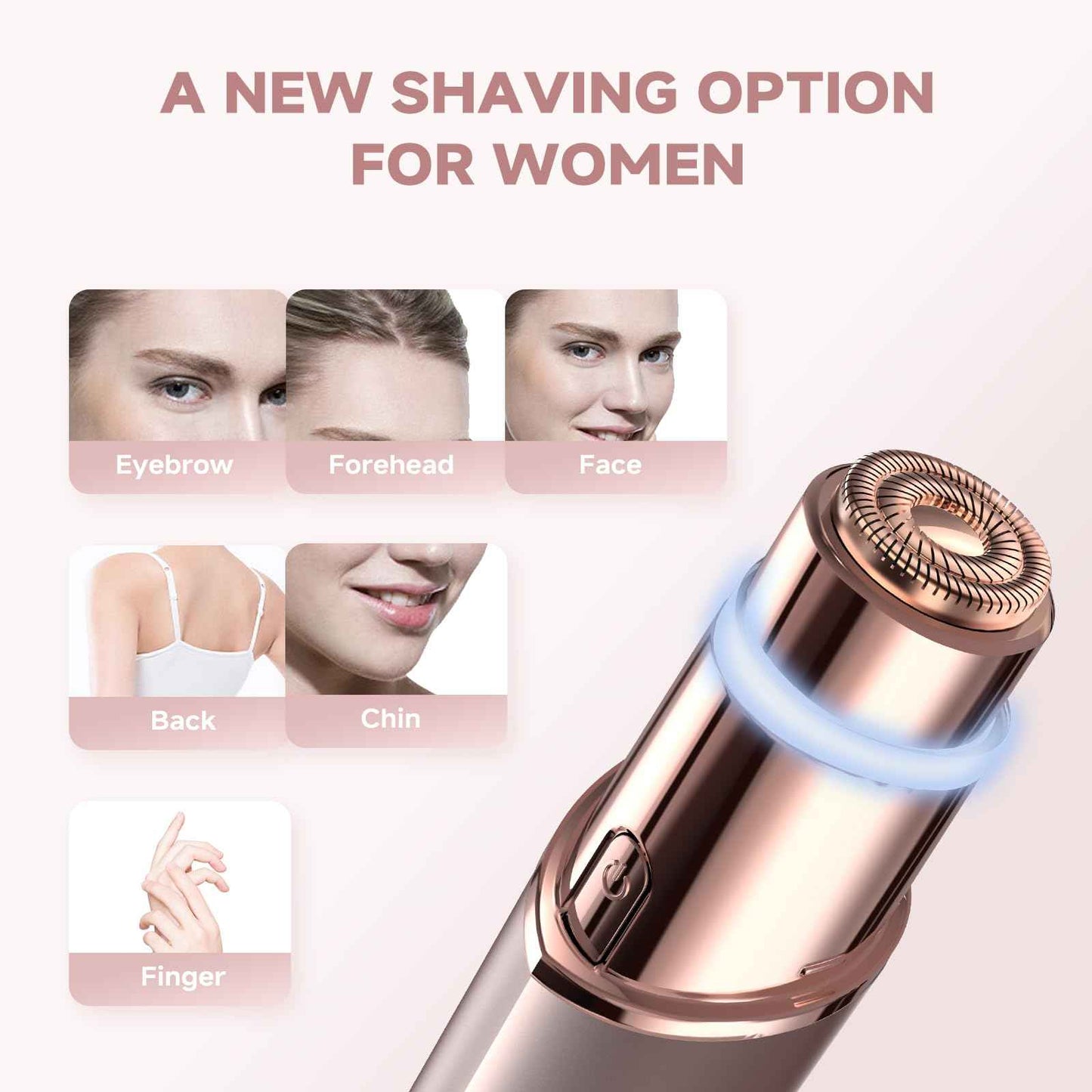 Facial Hair Remover for Women(Gen 3 Pro), Eyebrow Facial Trimmer, Luxury 2 in1 Hair Removal Device for Face, Lip, Nose, with Replacement Heads