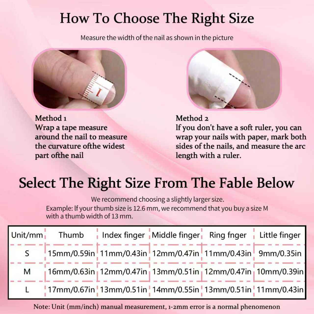 10 Pcs Duck Press on Nails Medium Fake Nails Sea Waves Pink French Tip Handmade False Nails with Glue, with 3D Golden Heart Design Artificial Acrylic Stick on Nails for Women（M）