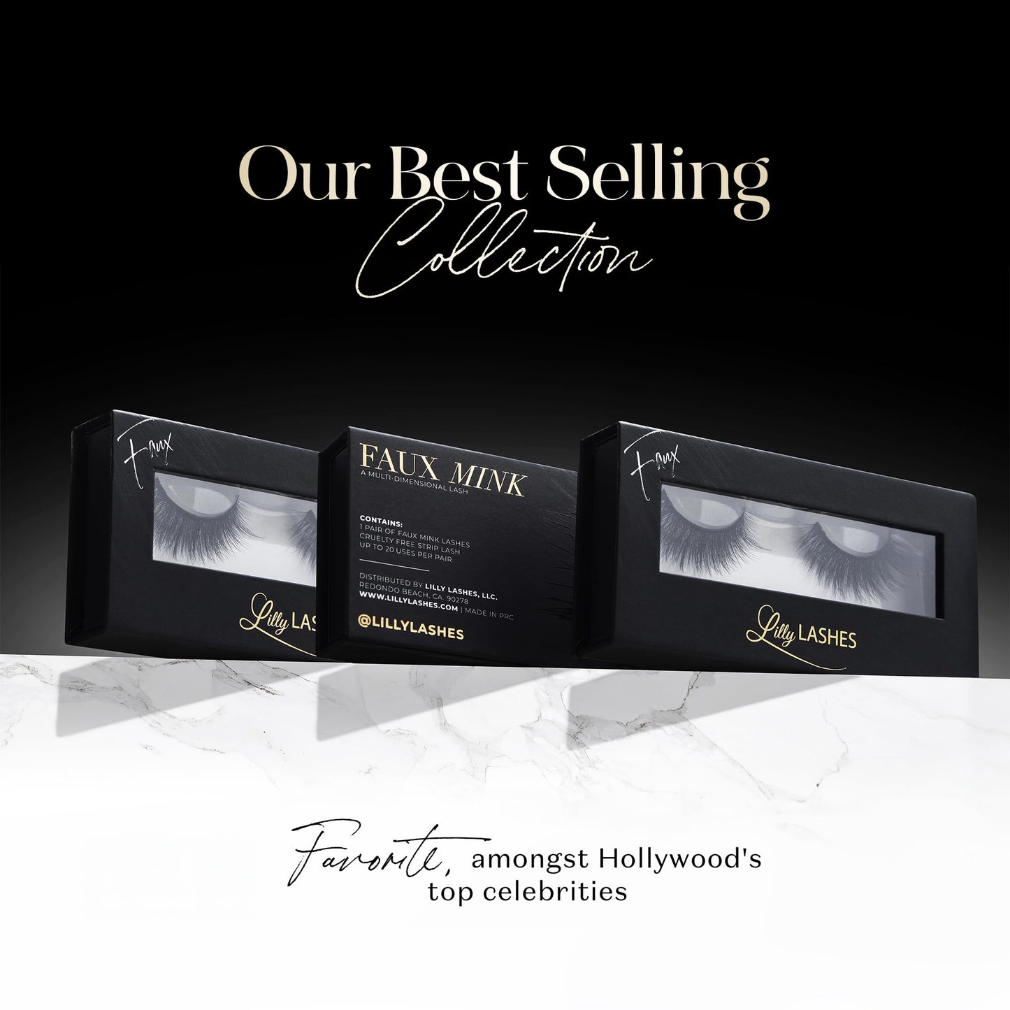 Lilly Lashes 3D NYC Faux Mink Strip Lashes, False Eyelashes Dramatic Look, Reusable False Lashes, Fake Lashes Pack, Lash Strips with Luxury Silk Like Fibers, No Lash Glue Included