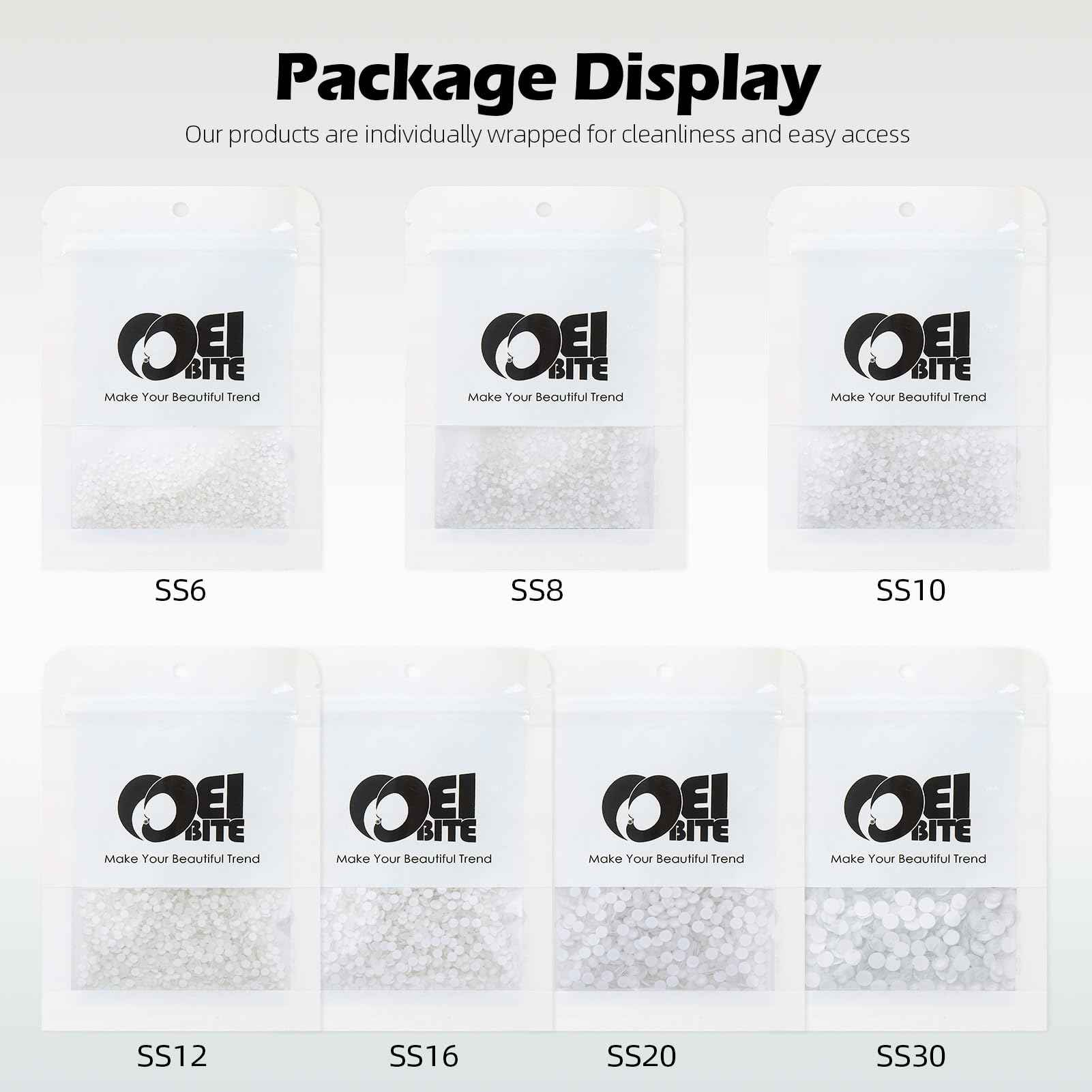 Meibite Neon White Flatback Rhinestones, Glass Rhinestones for Nail Art and Craft, Glue Fix, Loose Crystal Gemstones(Neon White, SS20, 1440pcs, 4.6-4.8mm)