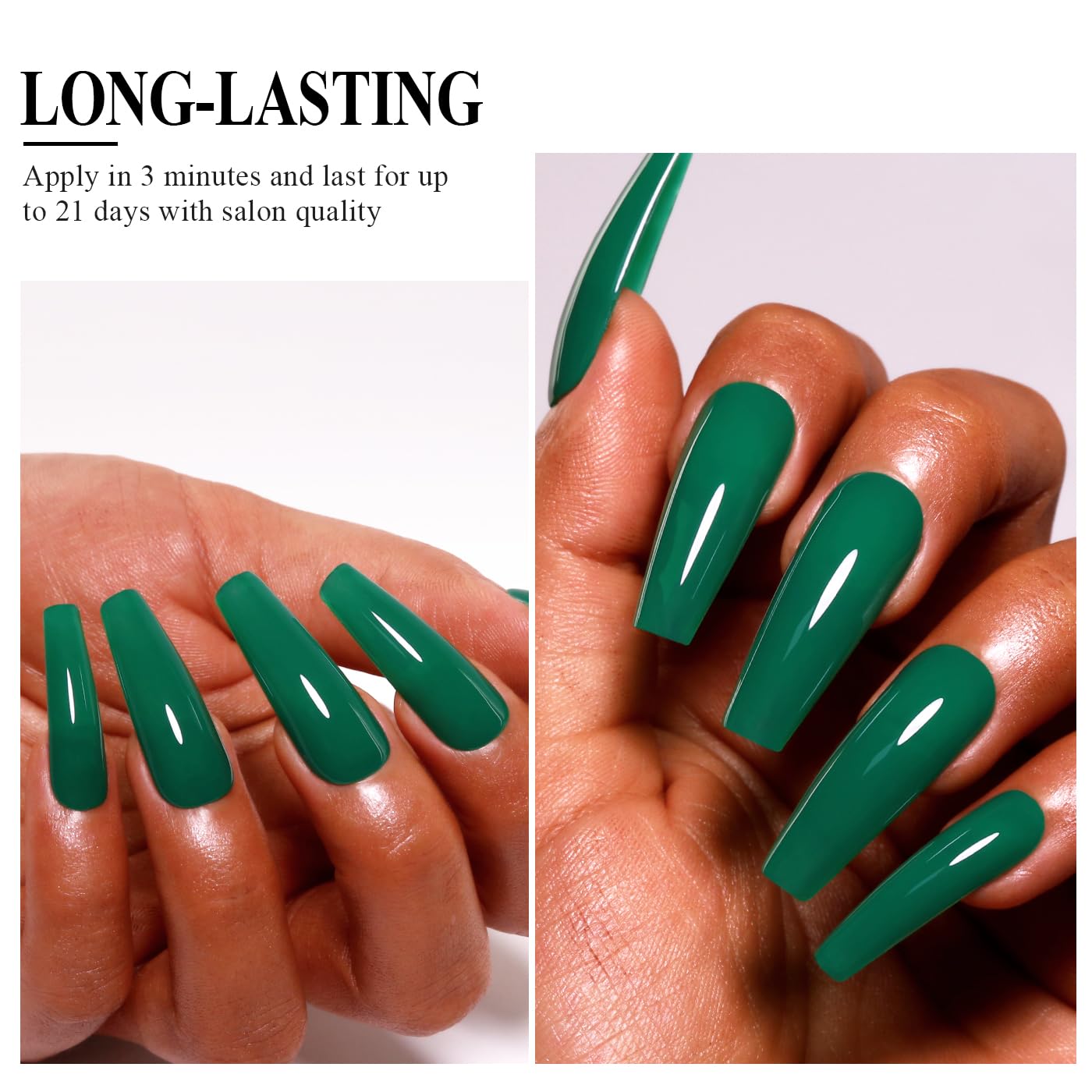 Imtiti Green Gel Nail Polish, 15ML Dark Green Gel Polish Emerald Green Autumn Winter Gel Nail Polish Soak Off LED UV Nail Gel Polish DIY Nail Art Starter Manicure Salon Gel Nail Kit