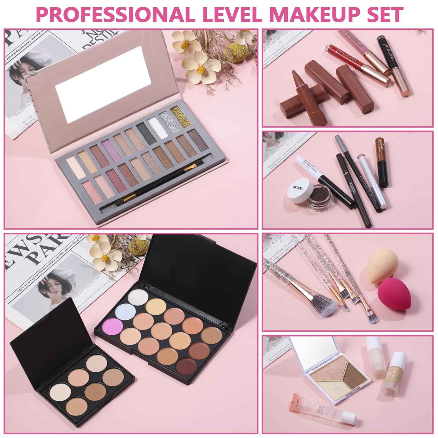 Makeup Kit For Women Full Kit, Makeup Set For Girls Teen Women, Makeup Gift Set With Eyeshadow Palette, Foundation, Concealer, Lipstick, Brushes (20 color makeup kit)