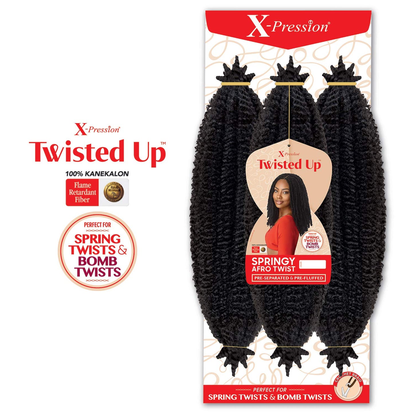 MULTI PACK DEALS! Outre Synthetic Braid - X PRESSION TWISTED UP SPRINGY AFRO TWIST 16 (1-PACK, 613)