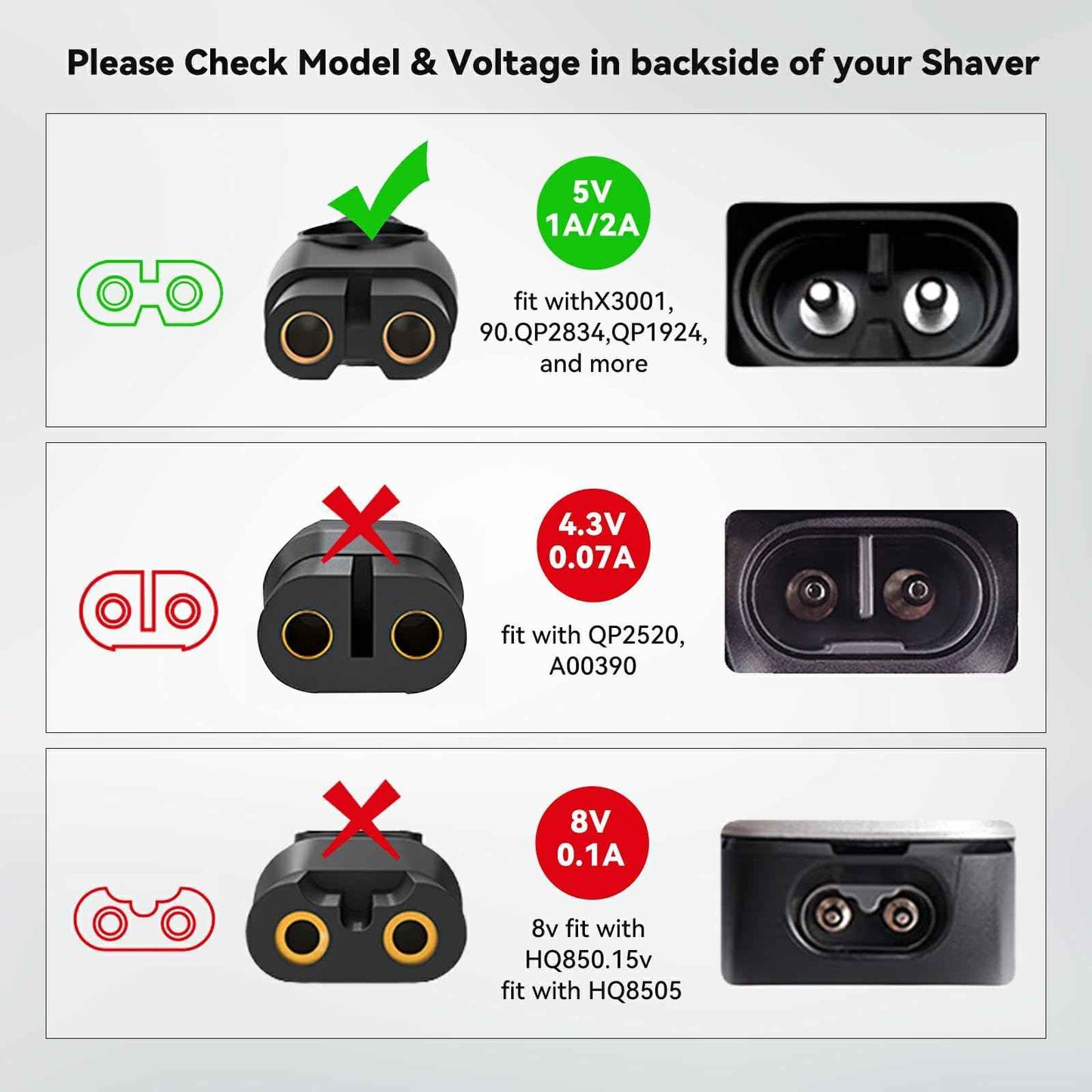 XIANG BAI QUAN 5V Charger Fit for Philips One Blade