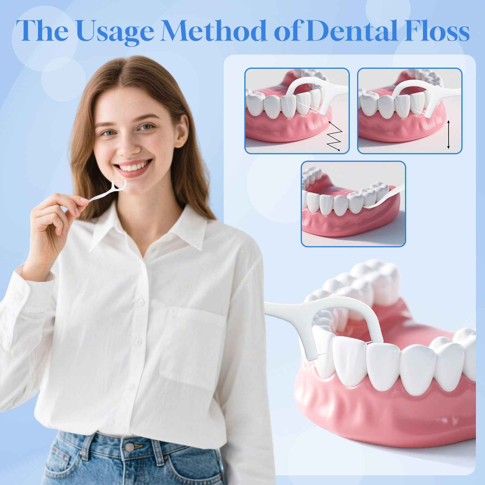 Individually Wrapped Dental Floss Picks Bulk Disposable Flossing Sticks Teeth Cleaning and Oral Care Travel Size Dental Tooth Floss Pack for Hotels, Weddings, Guests & Business Single Use (1000 Pack)