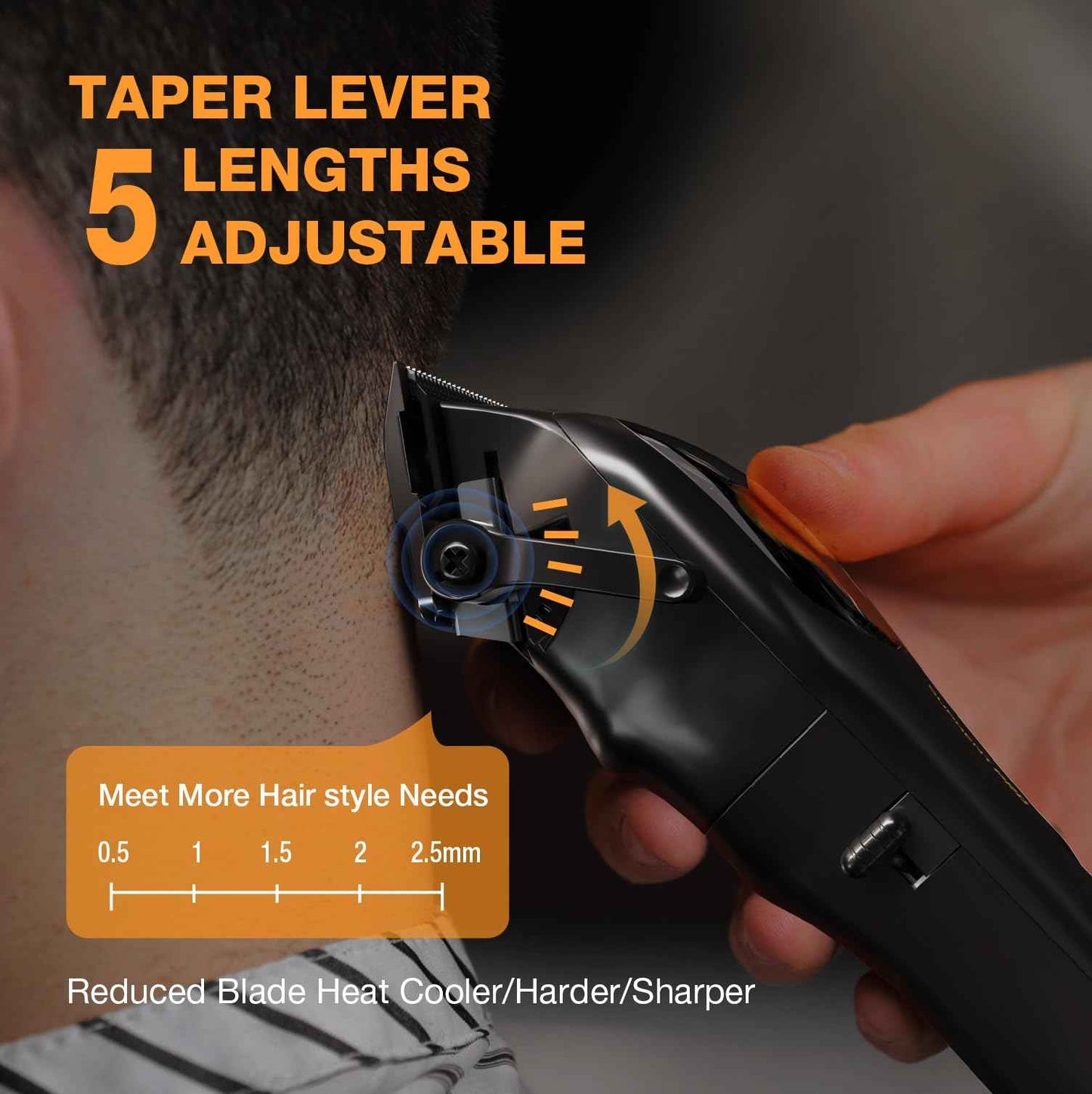 Ultra Quiet Cordless Hair Clippers for Men – High Torque 7800RPM Motor, Low Heat, Professional Hair Clippers with Charging Dock (Black)