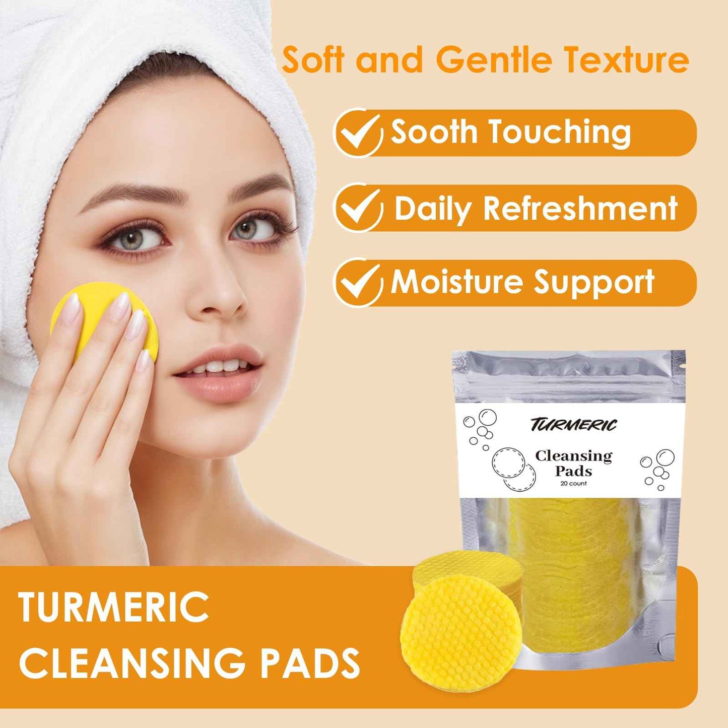 Turmeric Wash and Care Three Piece Set – Turmeric Face Wash with Brush, Exfoliating Facial Pads, Cleansing Soap Bars (2PC) & Turmeric Oil – Jabon de Curcuma, Natural Skincare for Face & Body