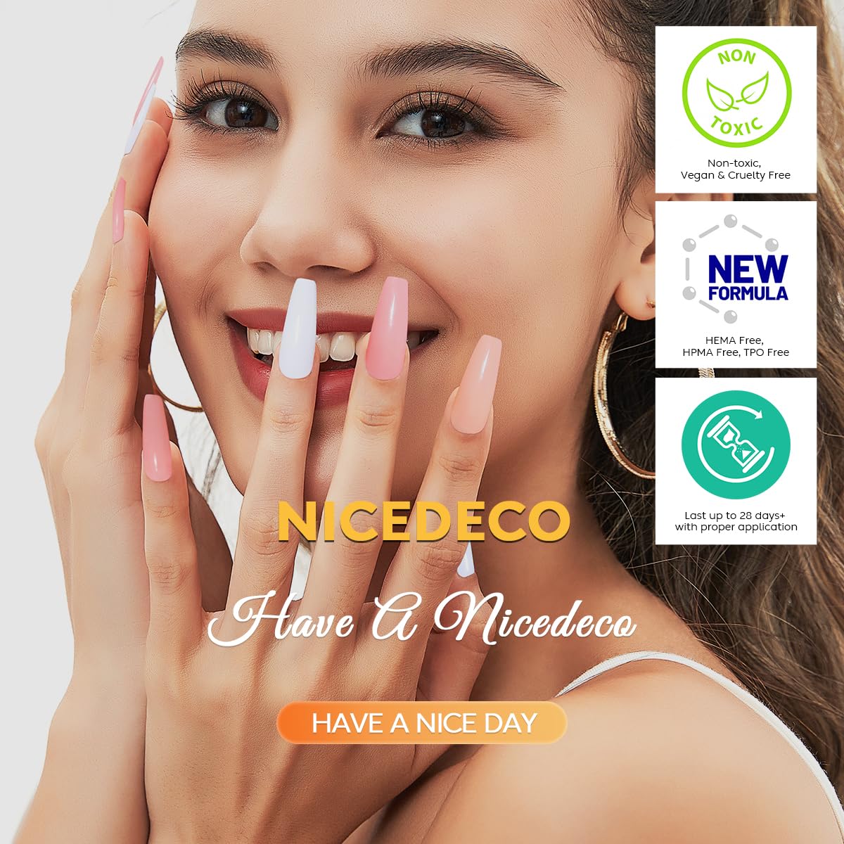 Nicedeco Builder Nail Gel 15ML 8 in 1 Builder Base Gel Clear Gel Nail Polish Strengthener Gel Hard Gel Builder Extension Nail Gel for Nail Art Design-001