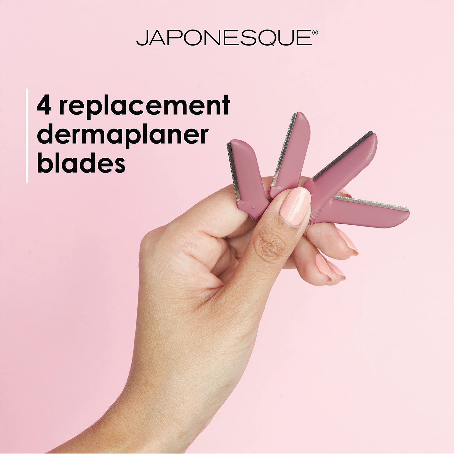 JAPONESQUE Dermaplaner Facial Razors - 3 Piece Set + Dermaplaner Replacement Blades 4-Pack