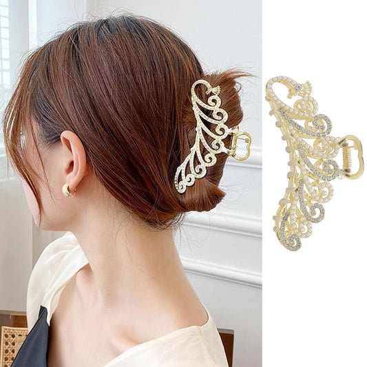 Animal Hair Clips Peacock Claw Clip Large Metal Hair Clip Gold Strong Hold Hair Claw Clips Rhinestone Pearl Peacock Hair Jaw Clamp Nonslip Hair Barrette Cute Fashion Hair Accessories for Women Girls