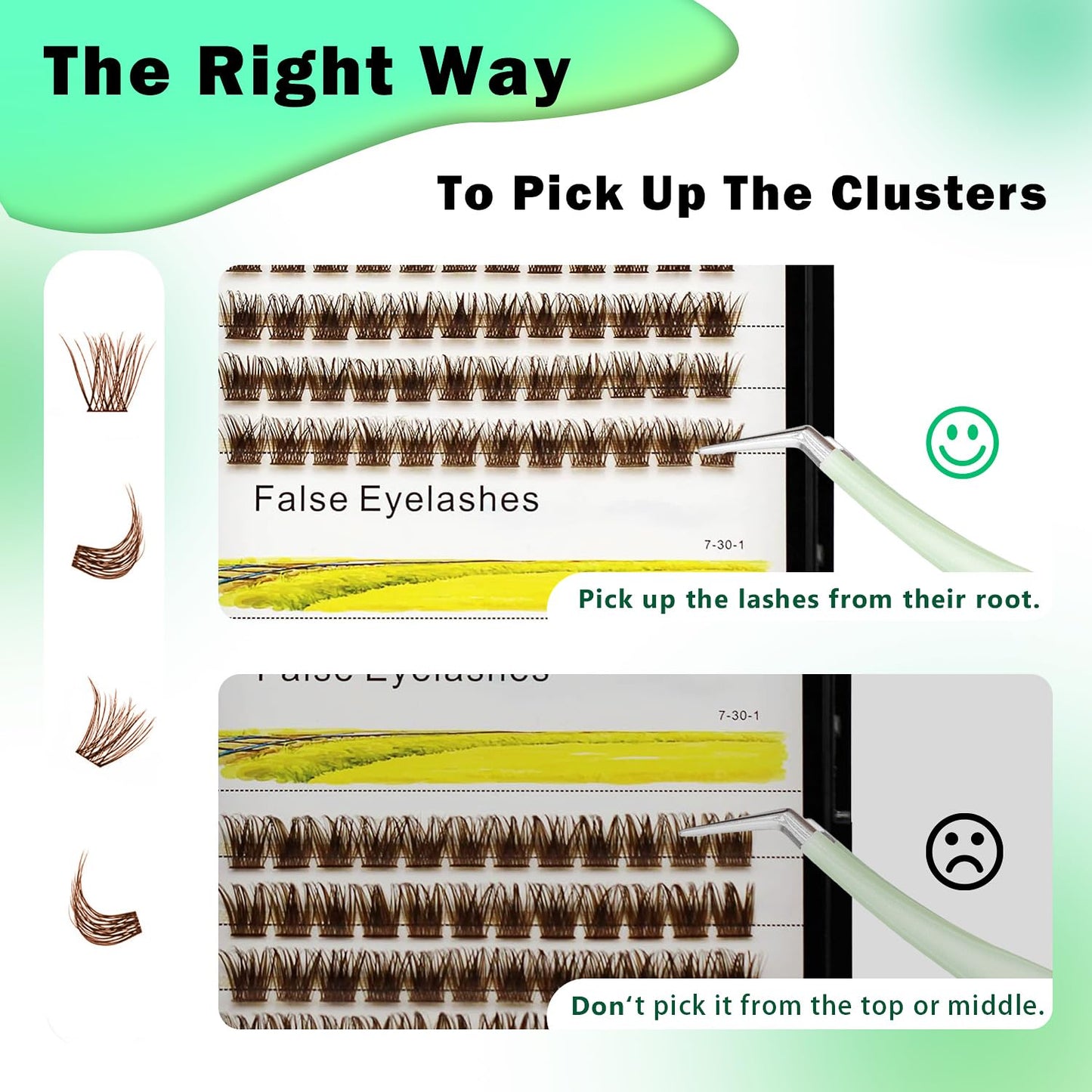 Bodermincer 120 Clusters 10mm+12mm/12mm+14mm/14mm+16mm Mixed Wide Cluster False Eyelash Individual Cluster EyeLashes Grafting Fake False Eyelashes Eyelash Extension (Brown 14mm+16mm Mixed)