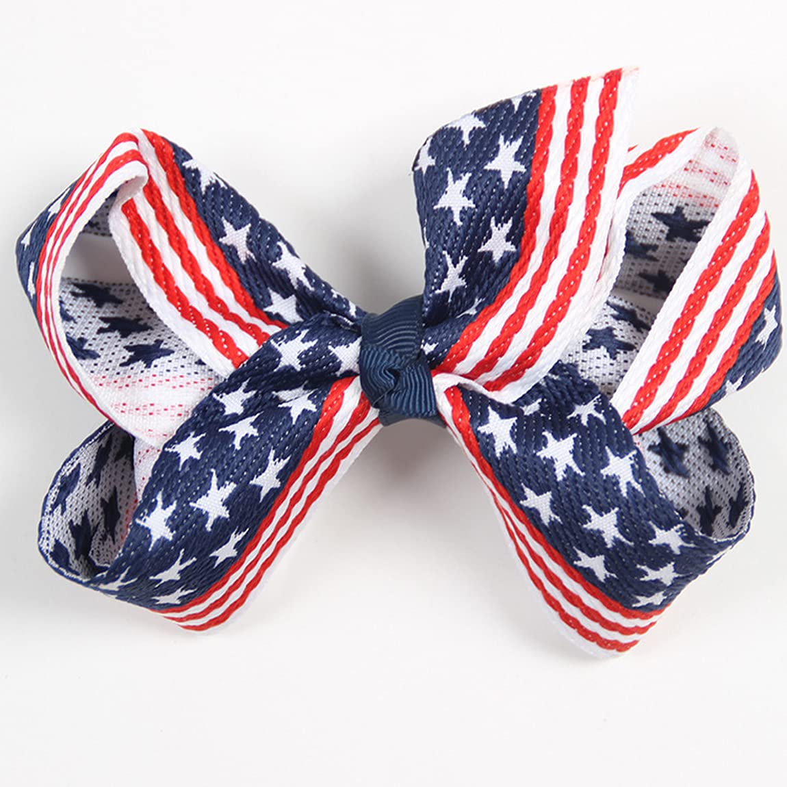 Women Girls Hair Bow, Baby Girl Hair Clips, Grosgrain Ribbon Hair Bows Flag Hair Clip Hair Accessories Decoration for 4th of July TSFJ13 (2pcs Hair Bow)