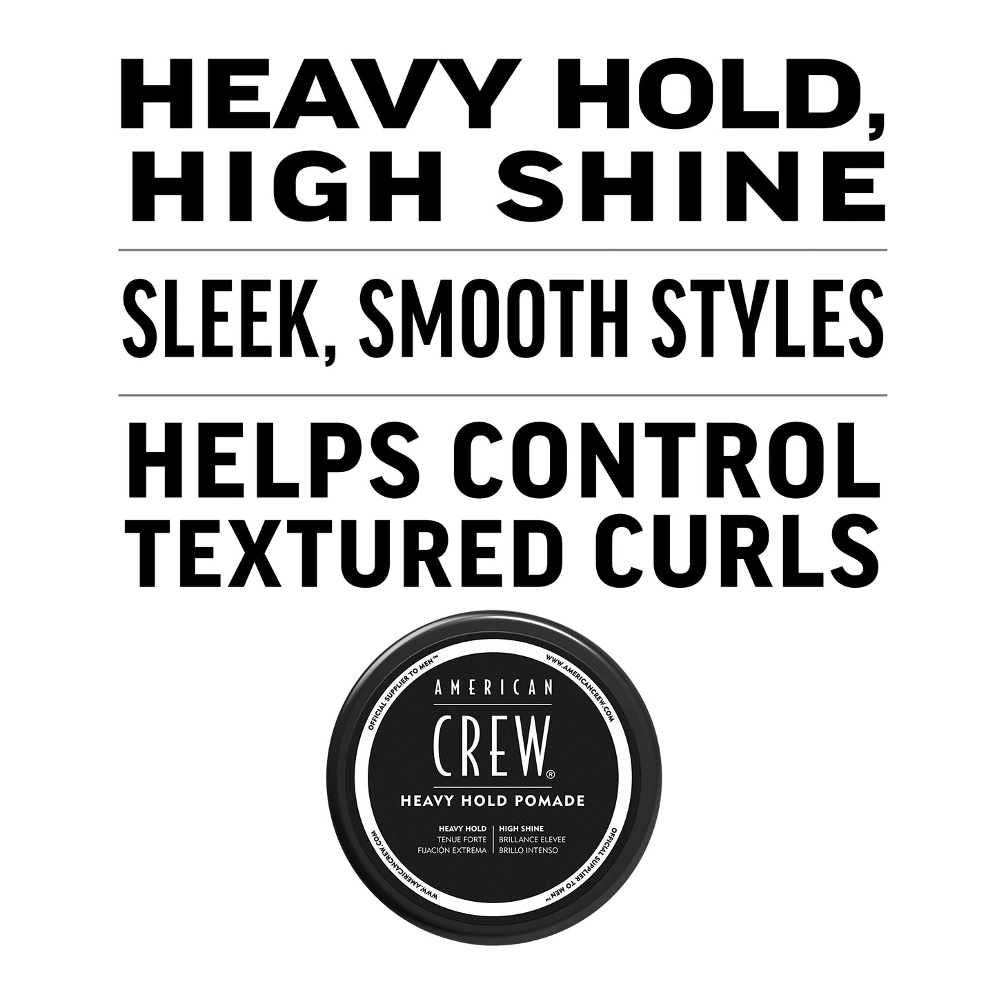American Crew Men's Hair Pomade, Like Hair Gel with Heavy Hold & High Shine, 3 Oz (Pack of 1)