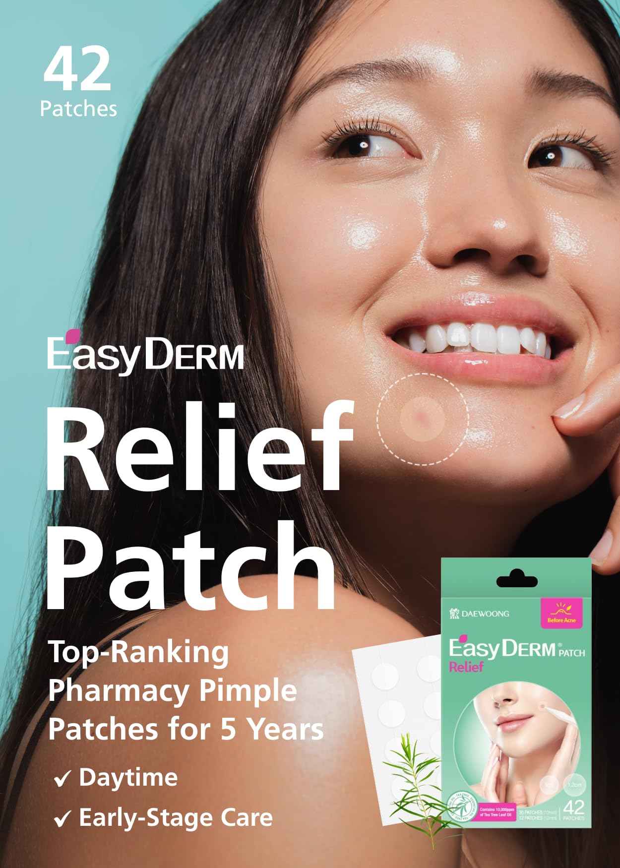 EasyDerm Quick Calming Patches(20 Patches) and Relief Invisible Patch(42 counts)