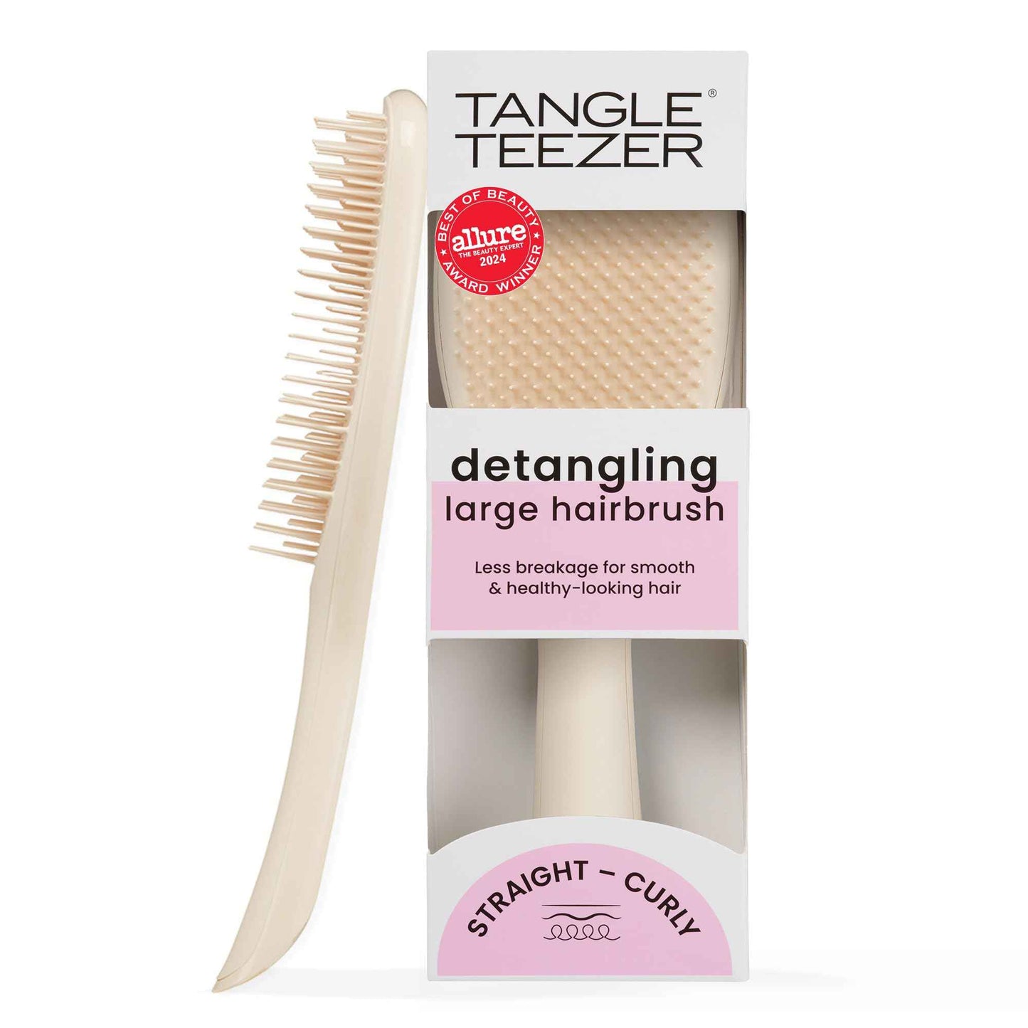 Tangle Teezer Large Ultimate Detangler Hairbrush for Wet & Dry Hair, Eliminates Knots & Reduces Breakage for Long, Thick, & Curly Hair Types, Vanilla