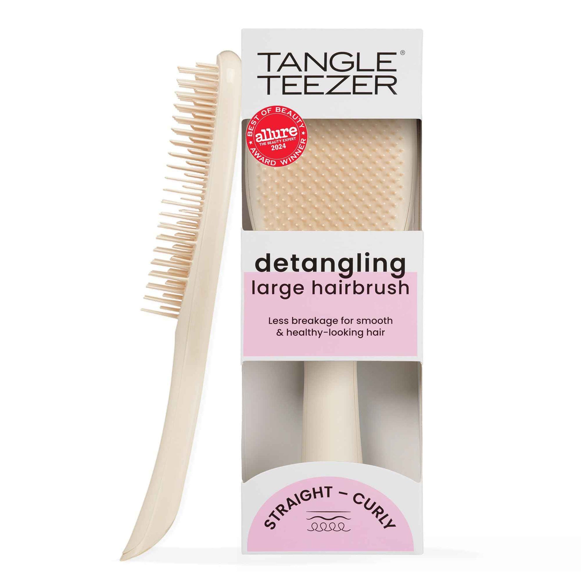 Tangle Teezer Large Ultimate Detangler Hairbrush for Wet & Dry Hair, Eliminates Knots & Reduces Breakage for Long, Thick, & Curly Hair Types, Vanilla