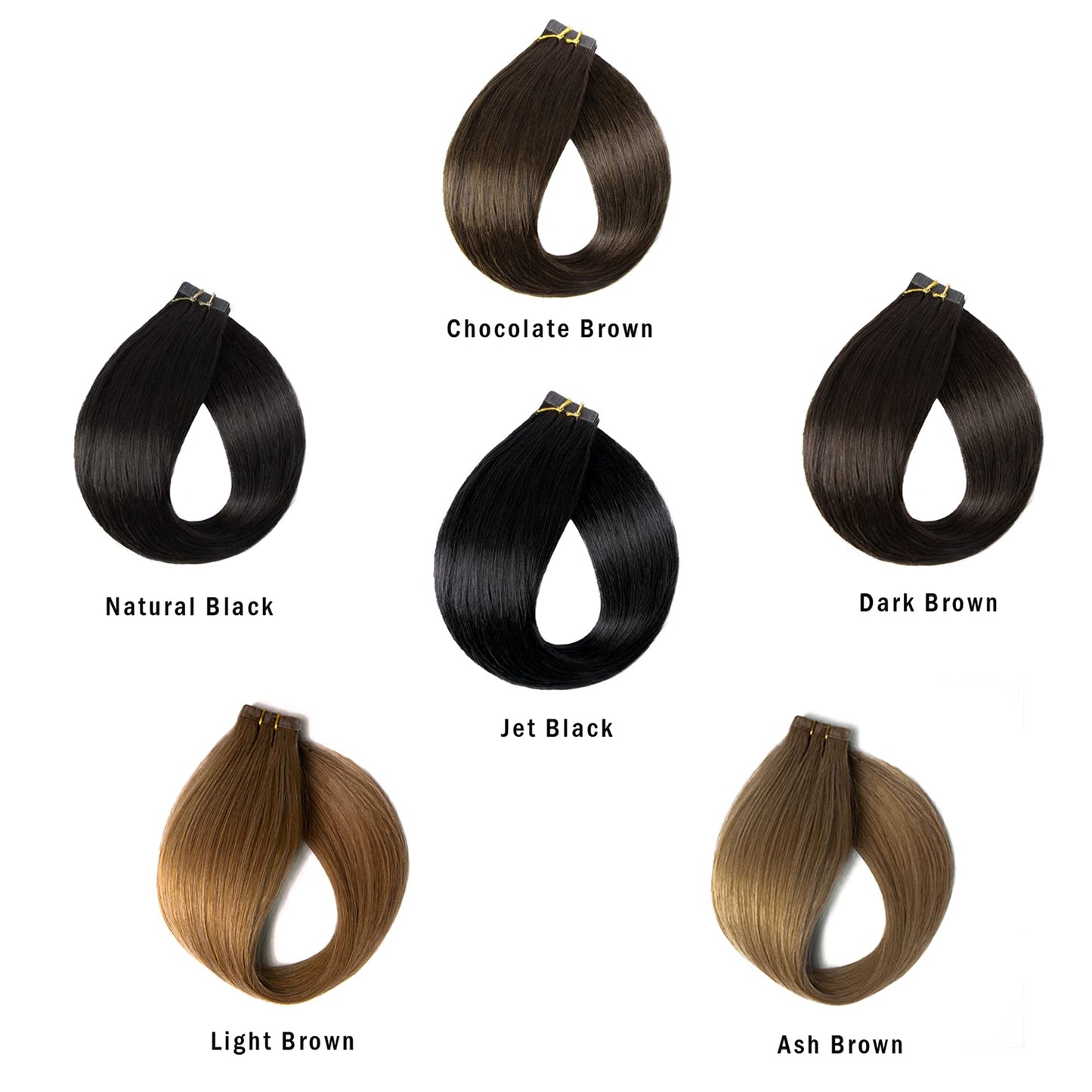 Aison Dark Brown Invisible Tape in Hair Extensions Human Hair 16 Inches 30g 20 Pcs/Pack Tape ins Human Hair Extensions Invisible Tape in Extensions