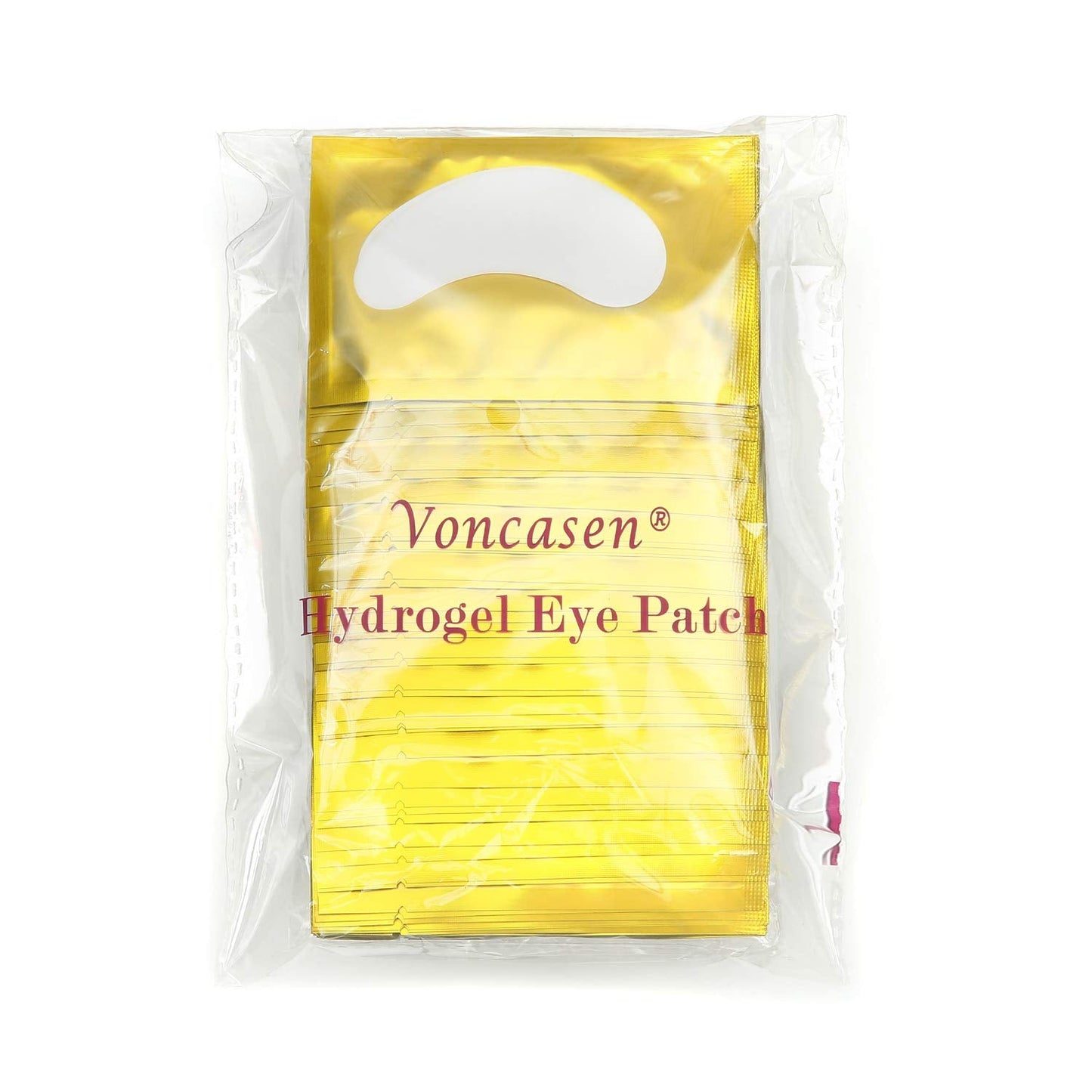 Voncasen 100 Pairs Set Under Eye Pads, Comfy and Cool Under Eye Patches Gel Pad for Eyelash Extensions Eye Mask Beauty Tool (Gold)