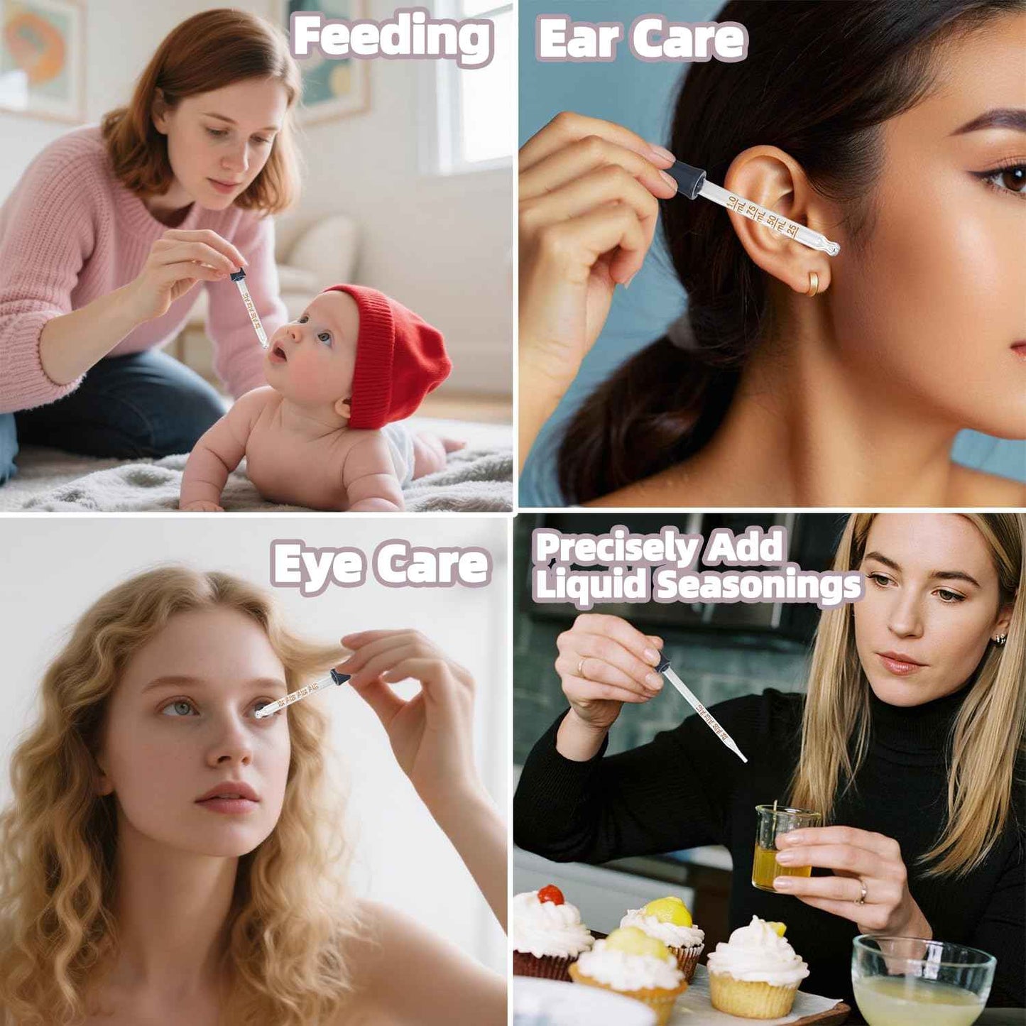 Atdcoek 6 Pack Glass Pipette Dropper with Brush - Bent & Straight Tips, 1 ml Eye Droppers for Essential Oils, Lab, Crafts, Measuring and Transferring Liquids