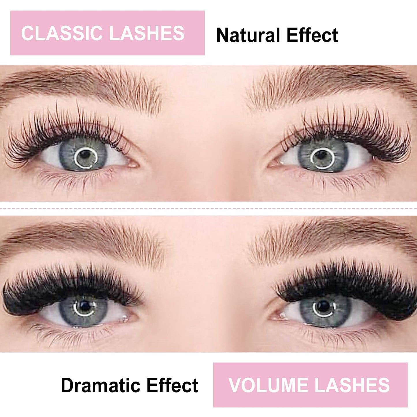 Classic Eyelash Extensions C-0.20-20-25 Single Lash Extensions C Curl .20 Classic Lash Extensions (C-0.20,20-25MIX)