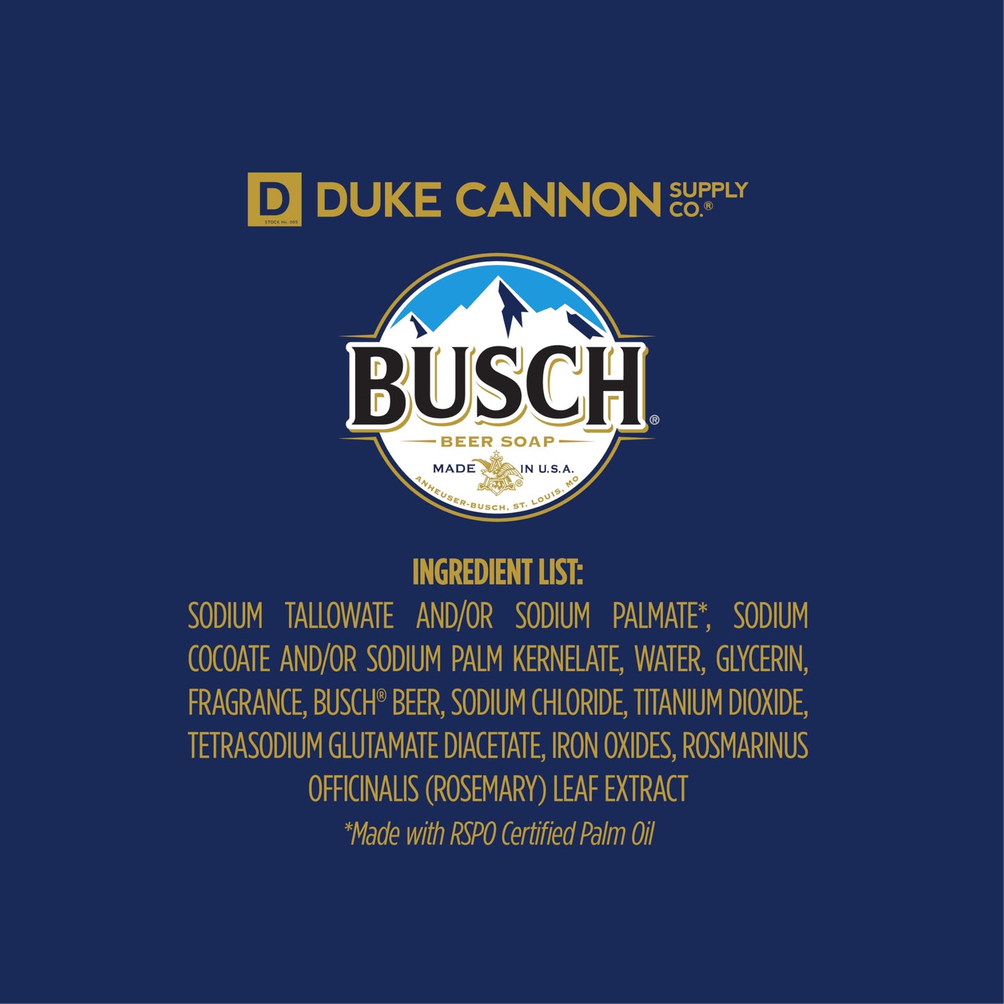 Duke Cannon Busch Beer Soap For Men | Refreshing Clean Sandalwood Scent | Infused w/Real Busch Beer | 10 oz Bar, 2-3x Larger | Rugged Yet Refined Cleansing Experience