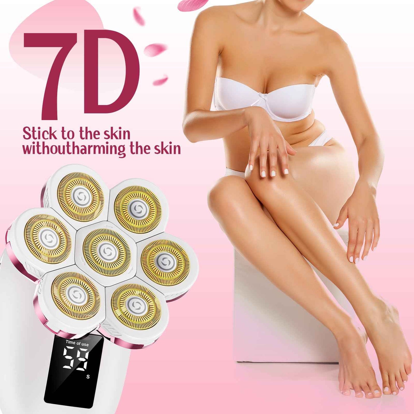 3-in-1 Electric Razors for Women,Bikini Trimmer for Women,7D Painless Electric Shaver with Facial Cleansing Brush,Gifts for Women,Replaceable Hair Remover for Legs Water Resistant Wet/Dry (Pink)