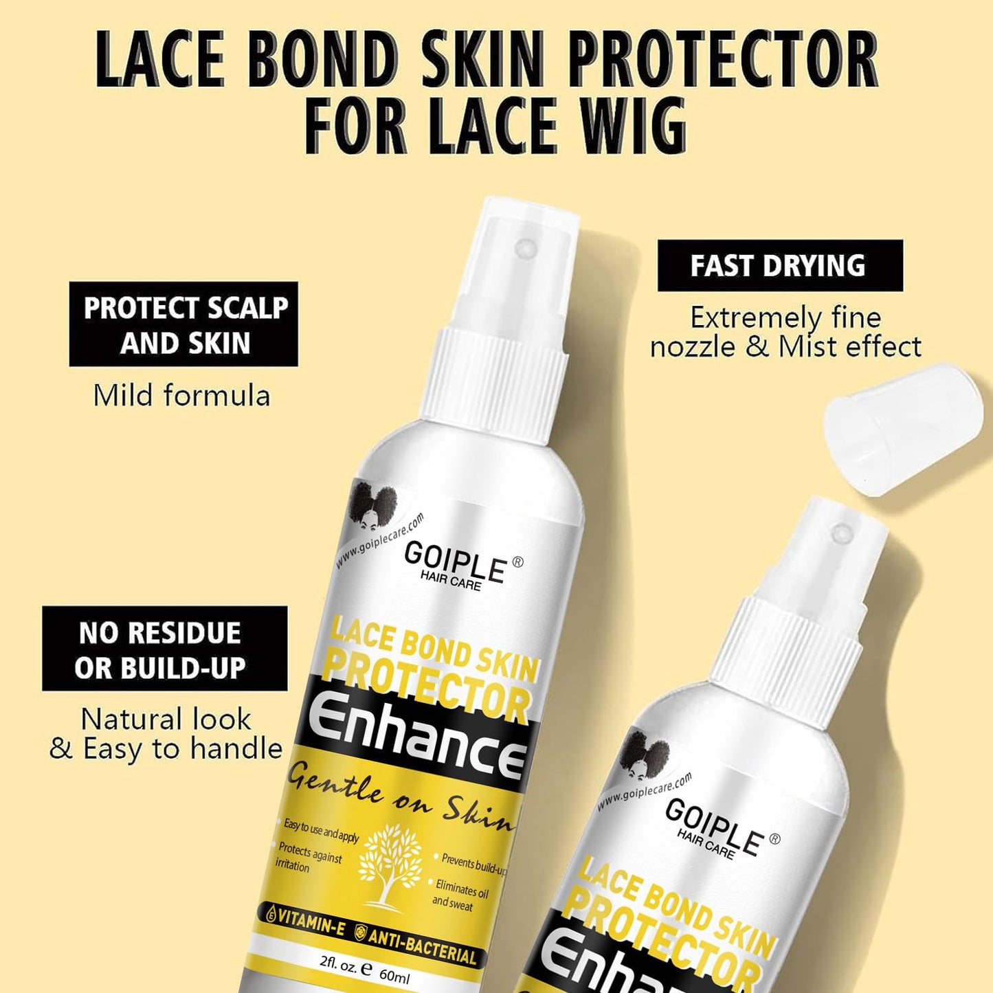 Wig Glue Lace Glue for Lace Front Wigs, Strong Hold Lace Front Wig Glue for Wigs, Lace Adhesive Hair Replacement with Wig Glue Remover, Wig Melting Band, Hair Wax Stick, Edge Control Edge Brush