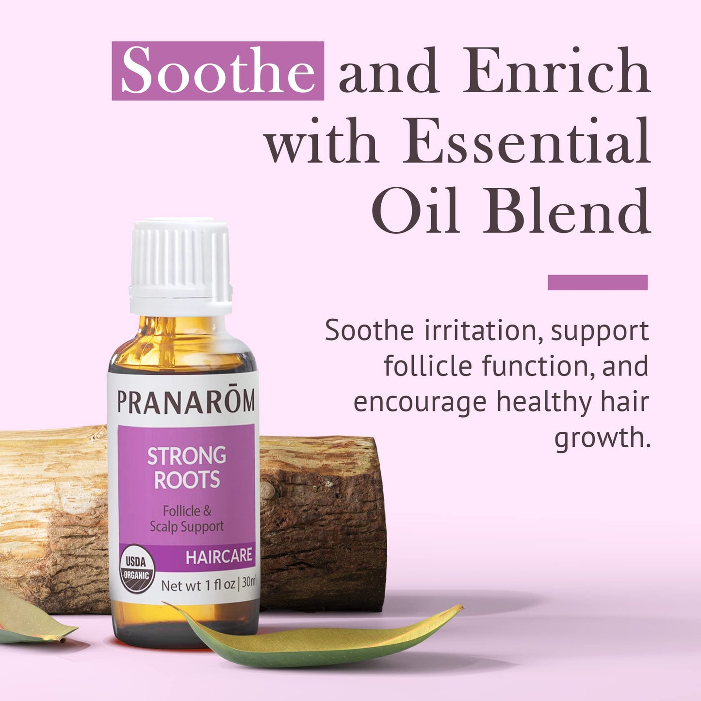 PRANAROM – Hair Strengthening & Scalp Support Oil (30ml) - 100% Pure Organic Essential Oil | USDA & ECOCERT Certified