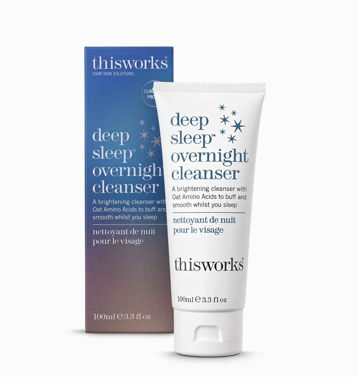THISWORKS Deep Sleep Overnight Cleanser, with Oat Amino Acids & Hyaluronic Acid to Gently Exfoliate & Rehydrate, 100ml