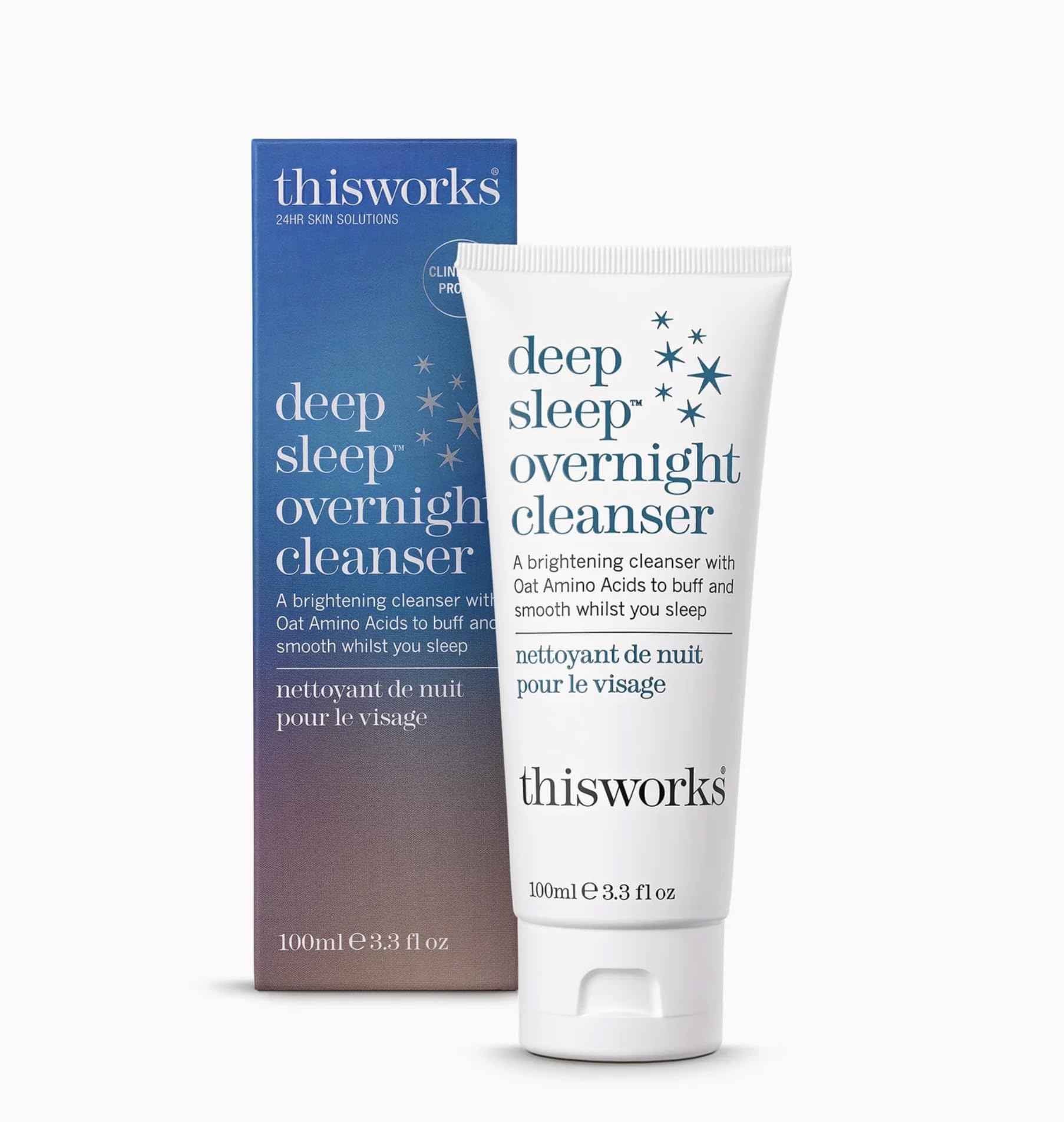 THISWORKS Deep Sleep Overnight Cleanser, with Oat Amino Acids & Hyaluronic Acid to Gently Exfoliate & Rehydrate, 100ml