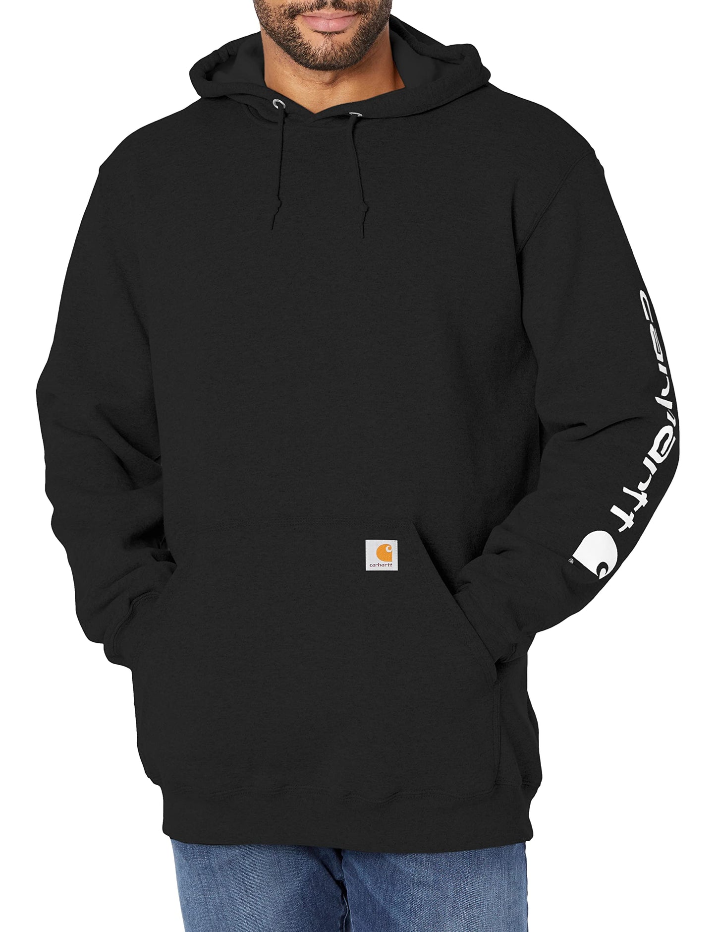 CarharttMenLoose Fit Midweight Logo Sleeve Graphic SweatshirtBlackX-Small