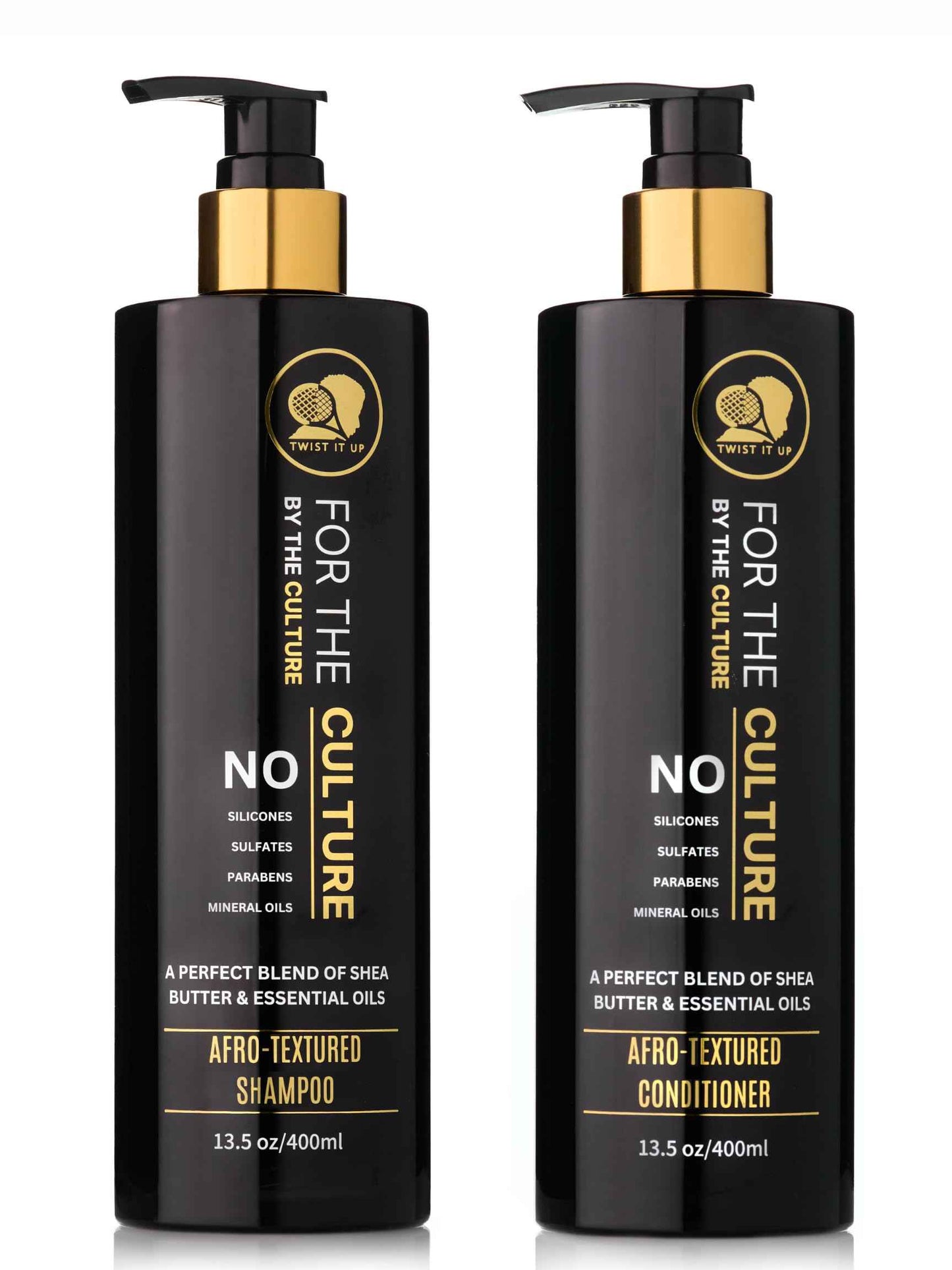Twist It Up New Gold Standard Shampoo & Conditioner Set, Over 20 Natural Ingredients, Sulfate & Paraben-Free, Silicone-Free, Moisturizing, Hydrating, for Afro-Textured Hair