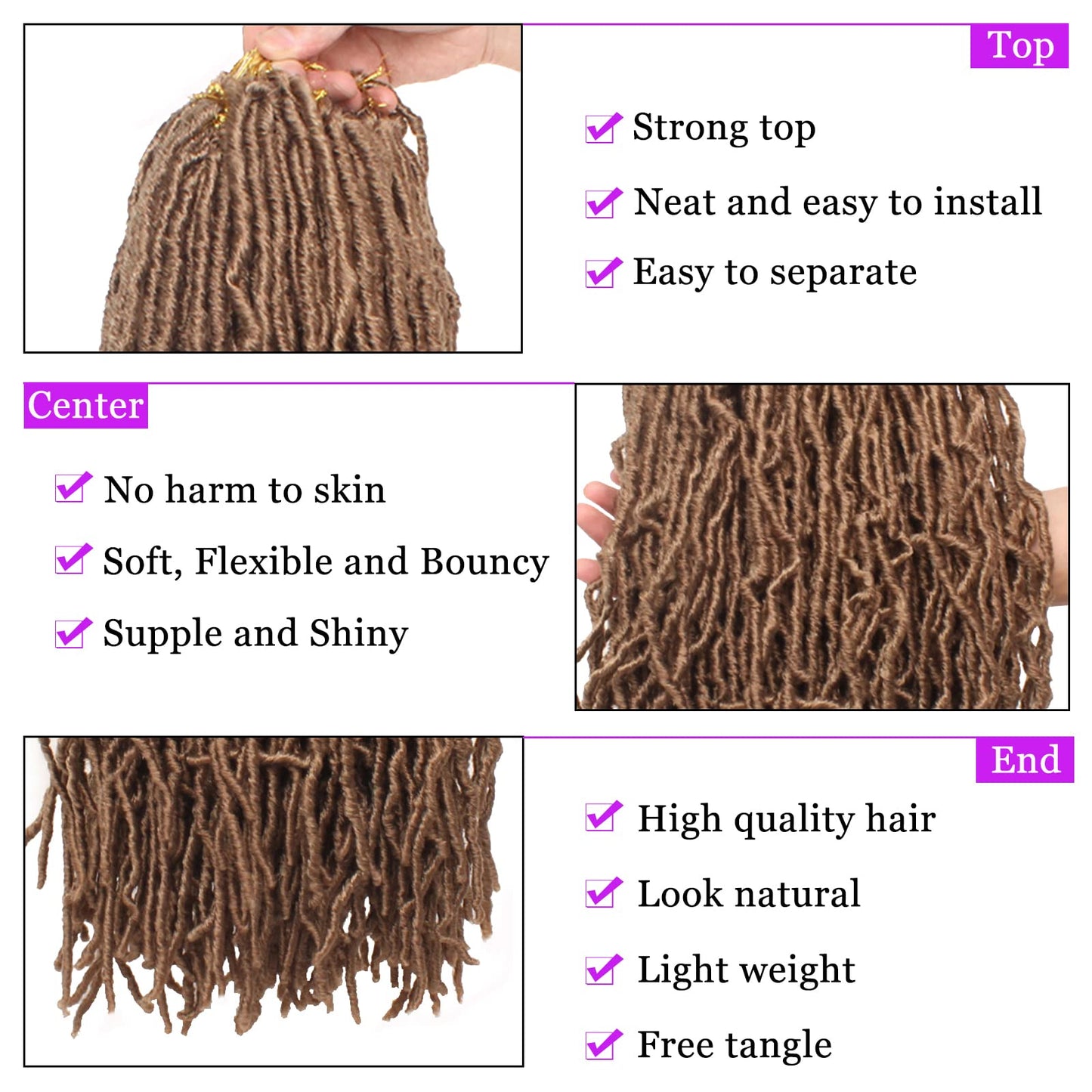 18 Inch 2Packs New Faux Locs Crochet Braids Hair Synthetic Goddess Soft Locs Braiding Hair For Women Curly Wavy Faux Locs Crochet Hair Extensions (18 Inch,27#)