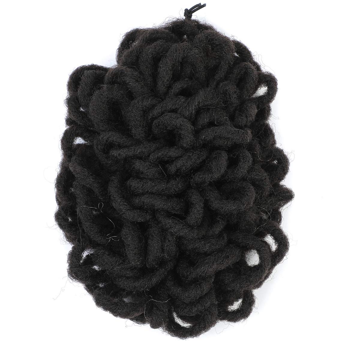 Abellee Loc Buns For Black Women 8Inch Loc Petal Bun Afro High Puff Drawstring Ponytail Faux Locs Hair Bun Pony Tail Hairpieces Clip In Hair Extentions for Black Women (4#)