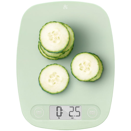 Greater Goods Digital Kitchen Scale - Cooking, Baking, Meal and Food Prep Scale, Weighs in Grams, Pounds and Ounces, Sage Green