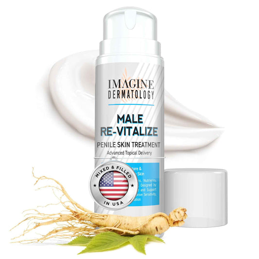 Imagine Dermatology Male Re-Vitalize Original Penile Health Cream for Men - Relieve, Restore and Support Skin - Moisturizer Penile Lotion - Large Value Size (5fl oz/150ml)