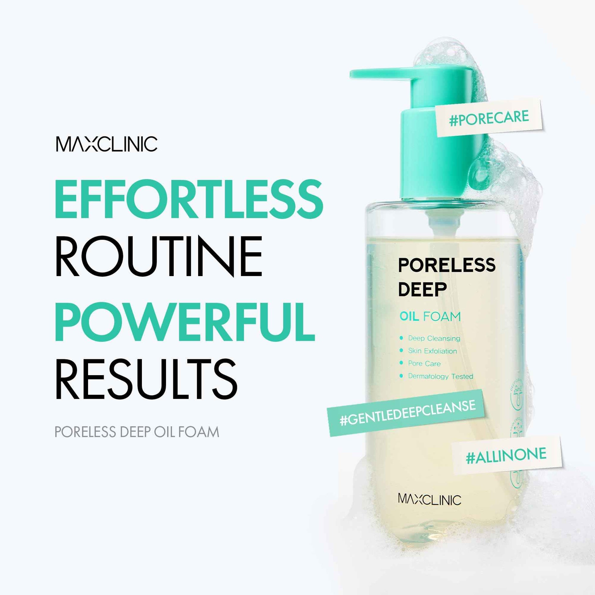 MAXCLINIC Poreless Deep Oil Foam Cleanser - Oil to Foam Face Wash Cleanser w/AHA BHA PHA, Hyaluronic Acid, and 6 Botanical Oils for Pore Care & Daily Makeup Cleansing - Korean Skincare (3.72 fl oz)