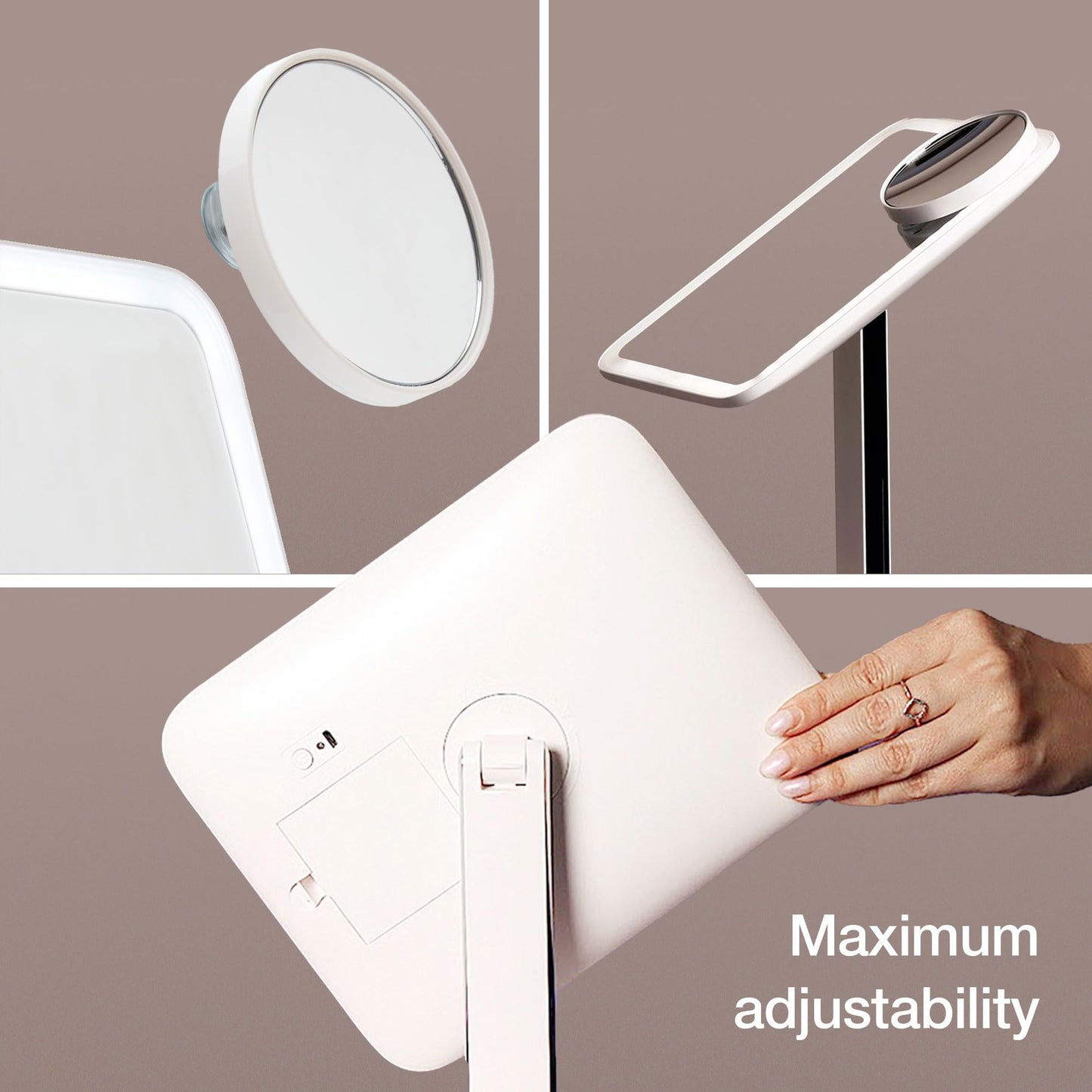 Fancii LED Makeup Vanity Mirror with 3 Light Setting and 15x Magnifying Mirror - Choose Between Soft Warm, Natural Daylight, or Neutral White Lights - Dimmable Countertop Cosmetic Mirror - Aura