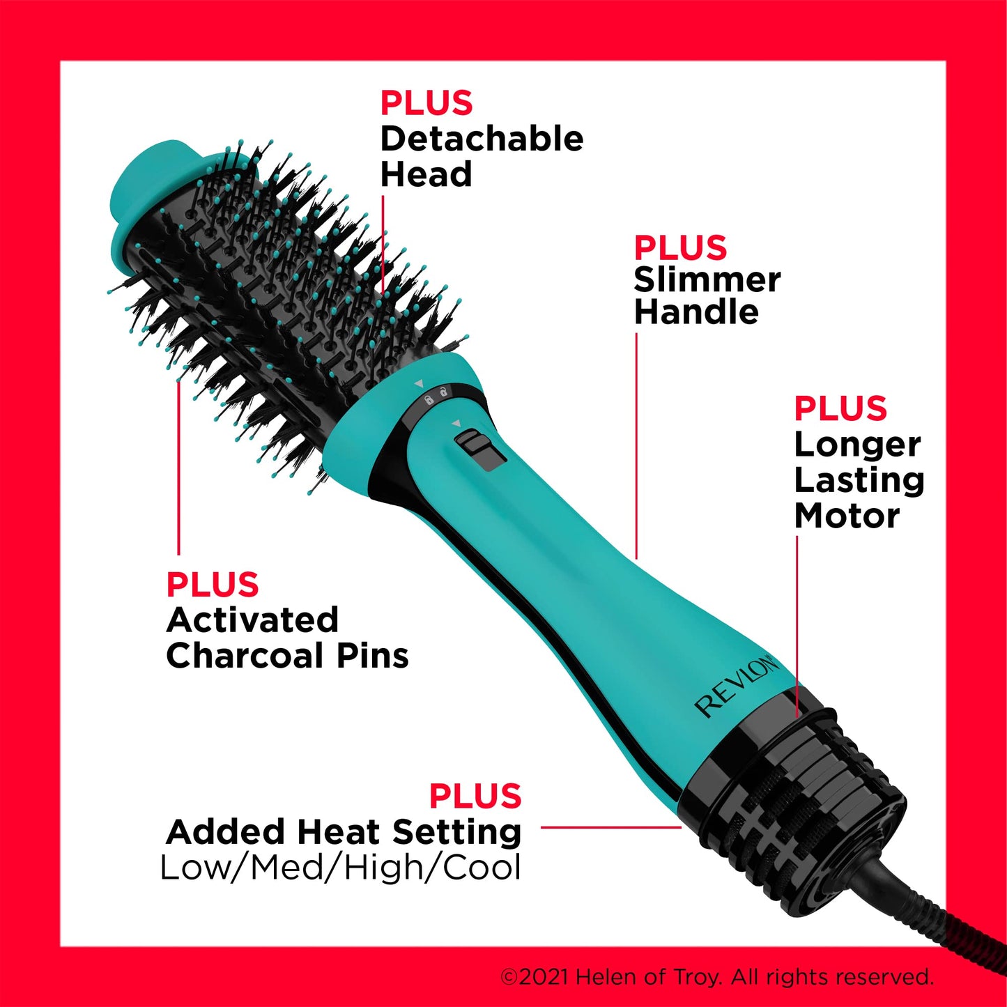 REVLON One Step Volumizer Plus Hair Dryer and Styler | More Volume, Less Damage, and More Styling Control for Easy and Fast Salon-Style Blowouts, Plus Travel Friendly (Teal)