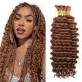#30 Light Brown Deep Wave Braiding Hair 28 Inch 3 Bundle